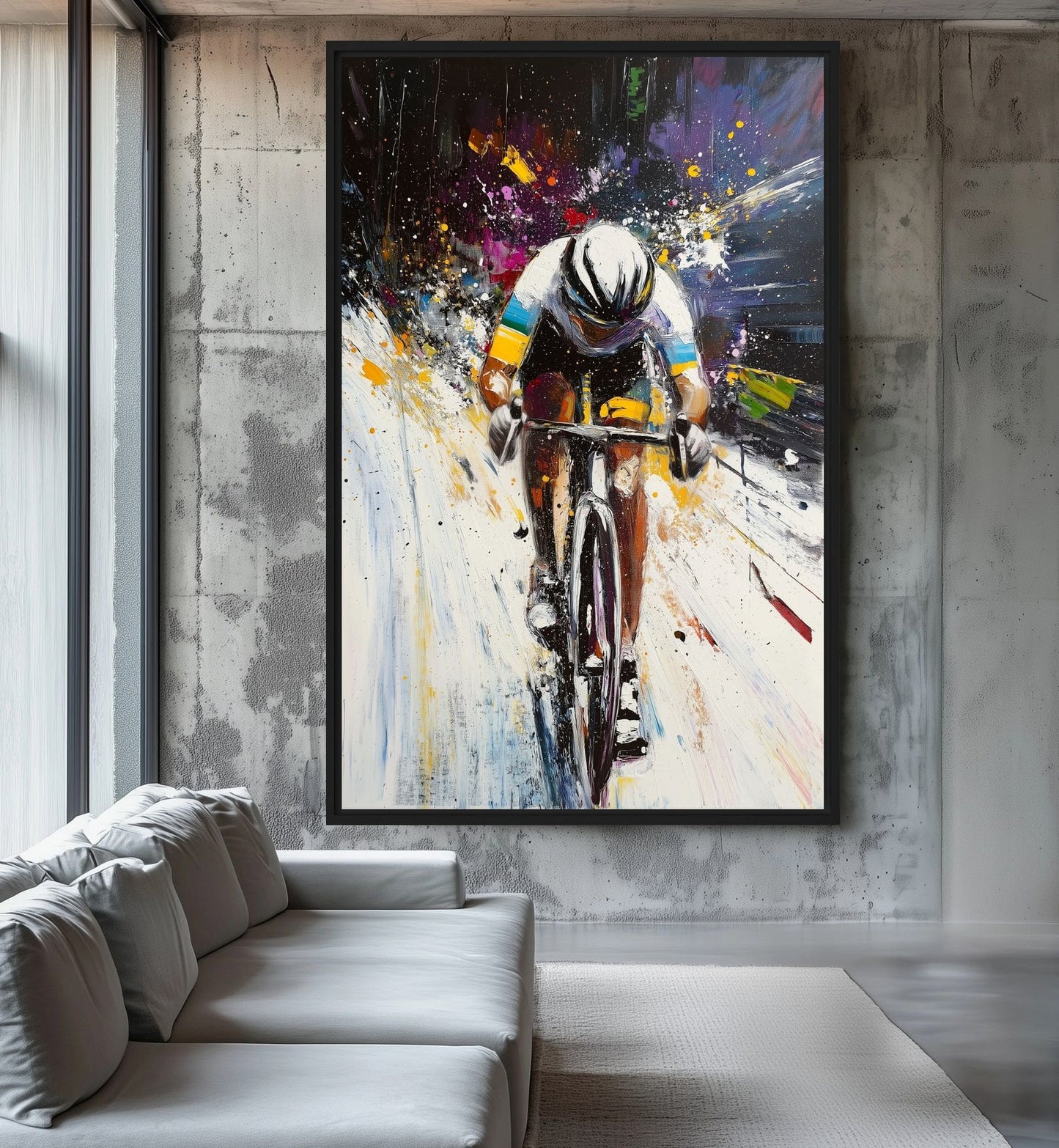 Cycling Modern Art Digital Print