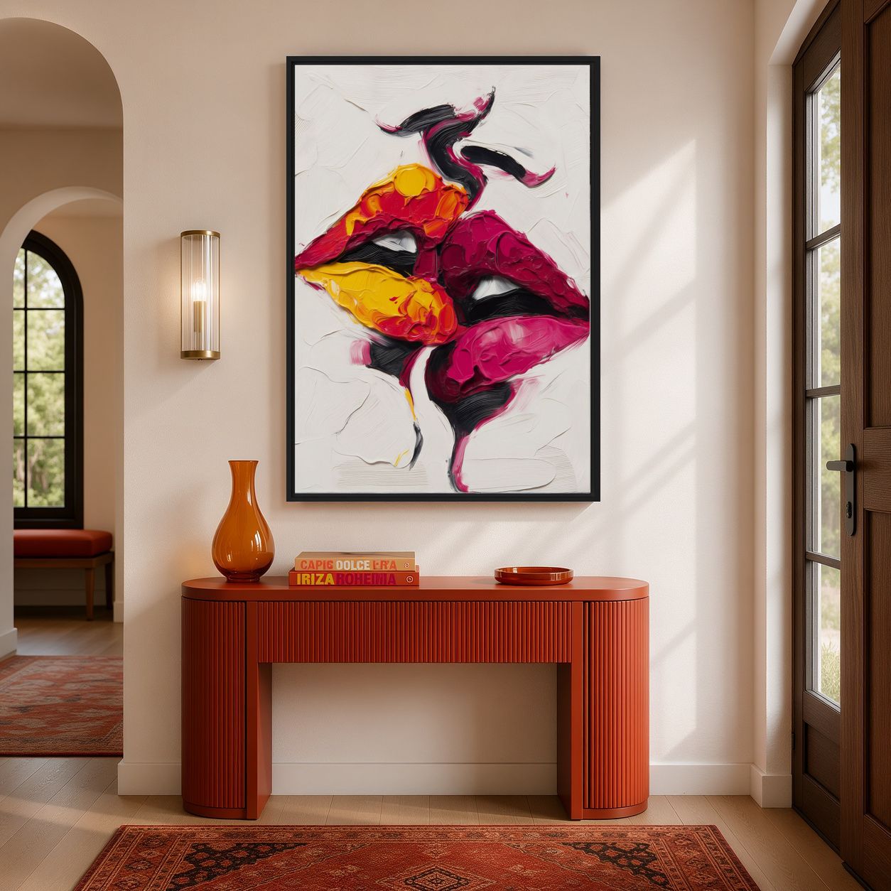 Abstract Lips Kissing Sensual Art Digital Print - PaintFu