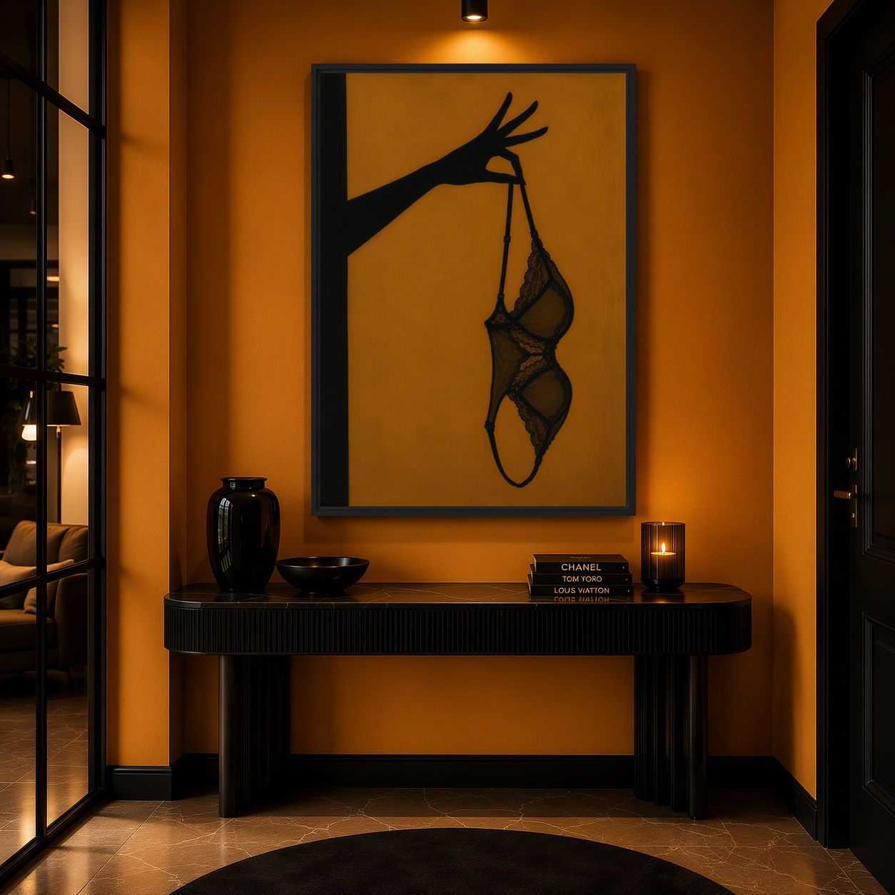 Lingerie Bra Silhouette Digital Print - PaintFu