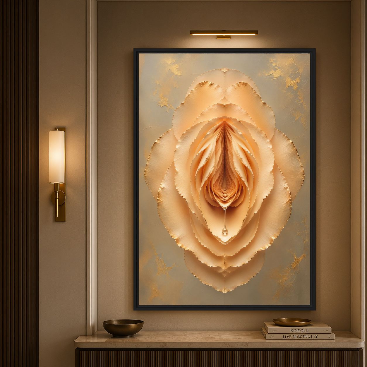 Yellow Rose Sensual Floral Digital Print - PaintFu