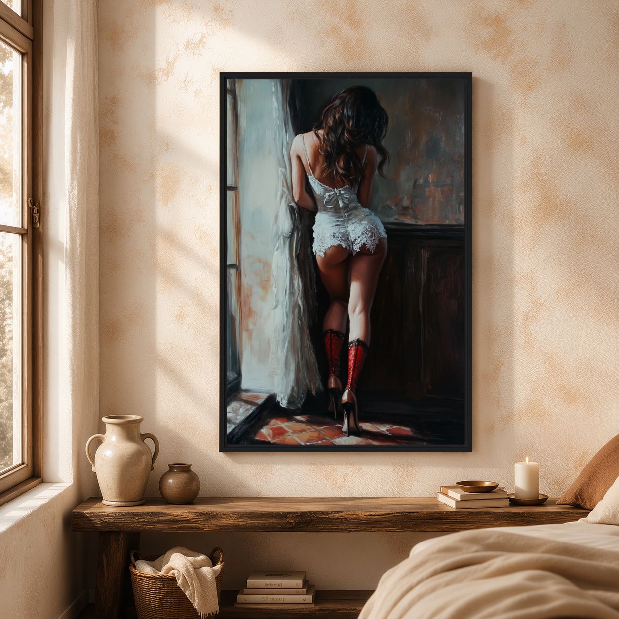 Woman in Lingerie Sensual Art Digital Print - PaintFu