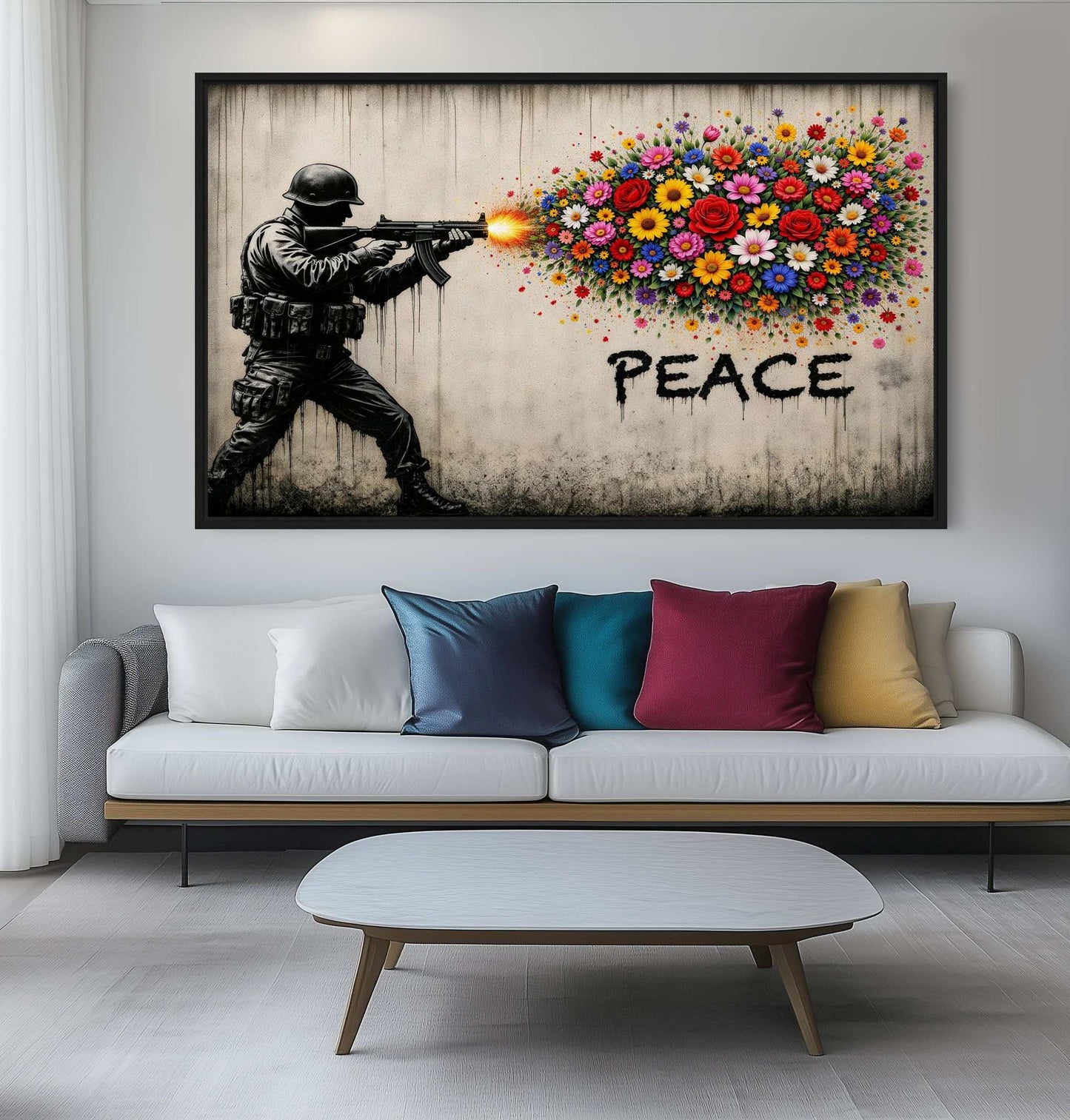Floral Peace Street Art Digital Print - PaintFu