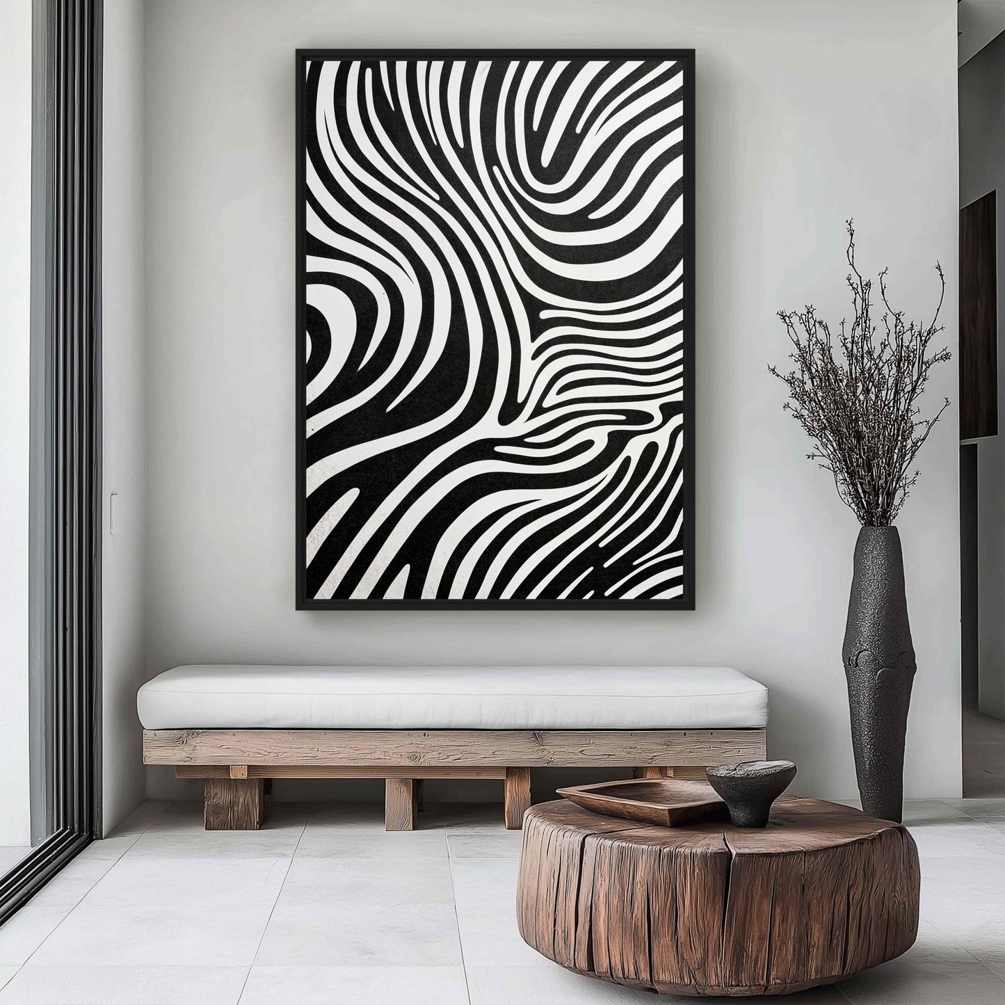 Black & White Pattern Art Digital Print - PaintFu