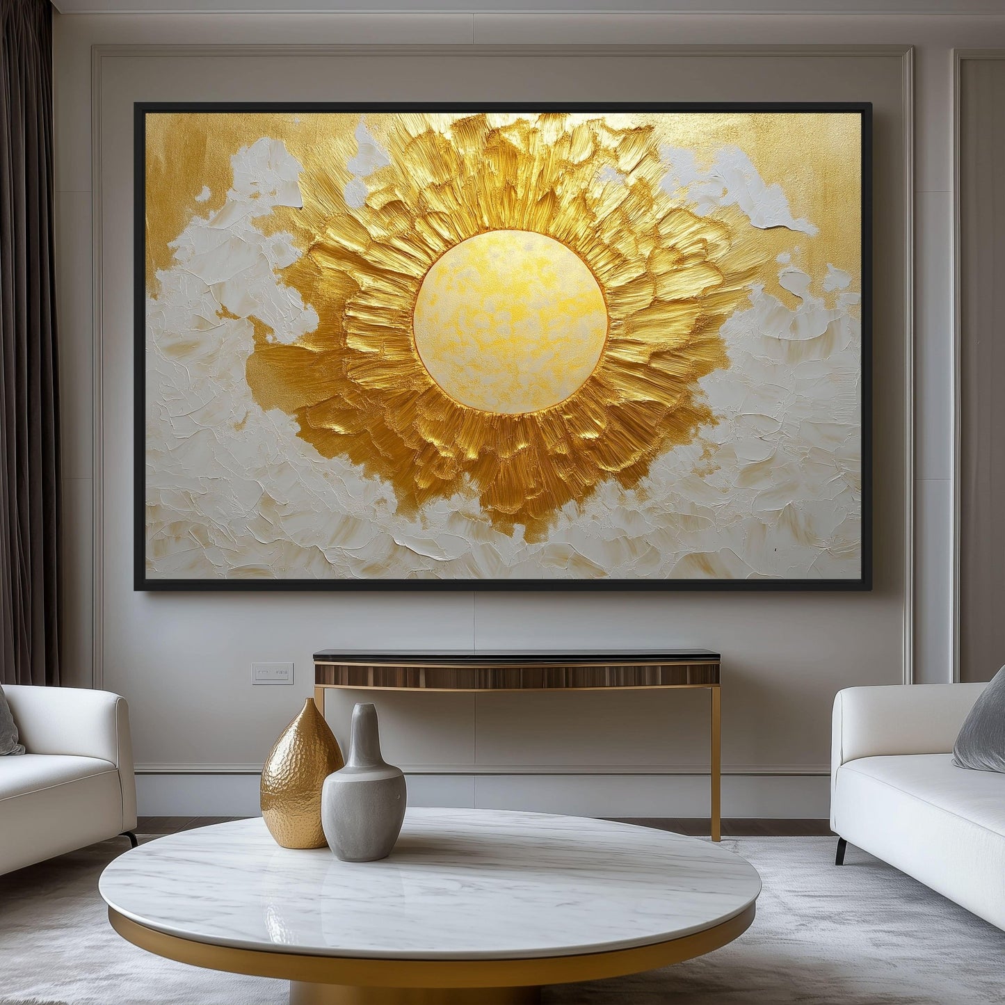 Sun Modern Art Canvas Print Detail | PaintFu
