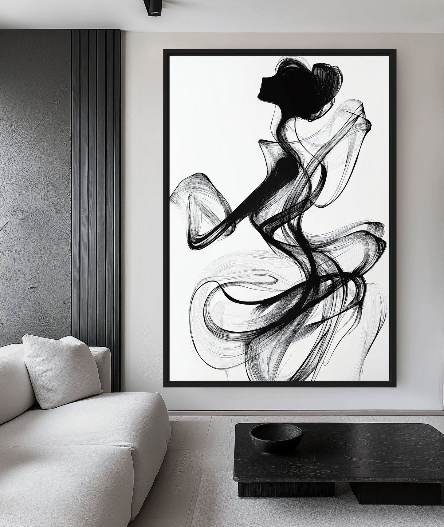 Female Figure Line Art Canvas Print Detail | PaintFu