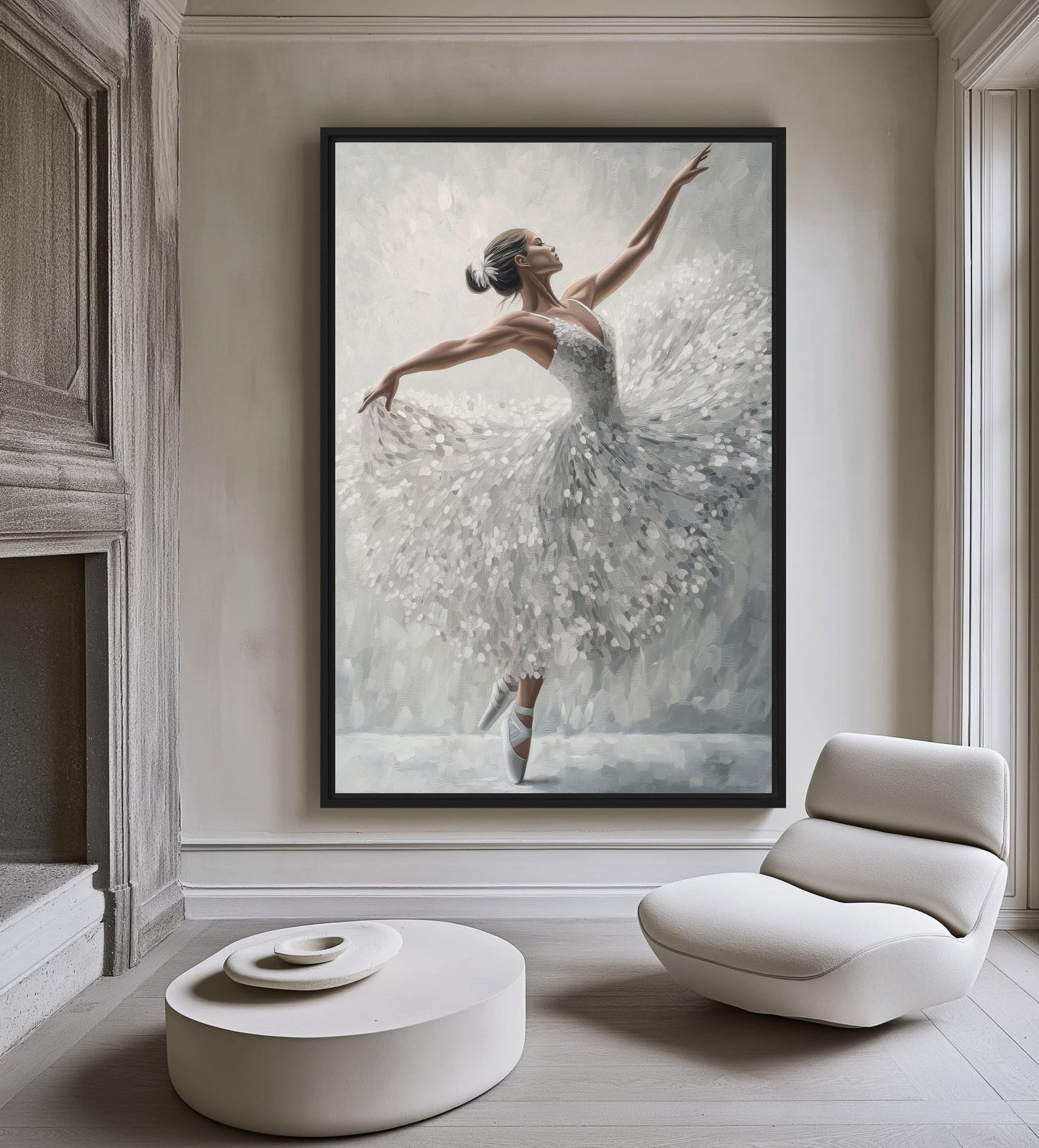 Ballerina Elegance Modern Art Canvas Print Detail | PaintFu