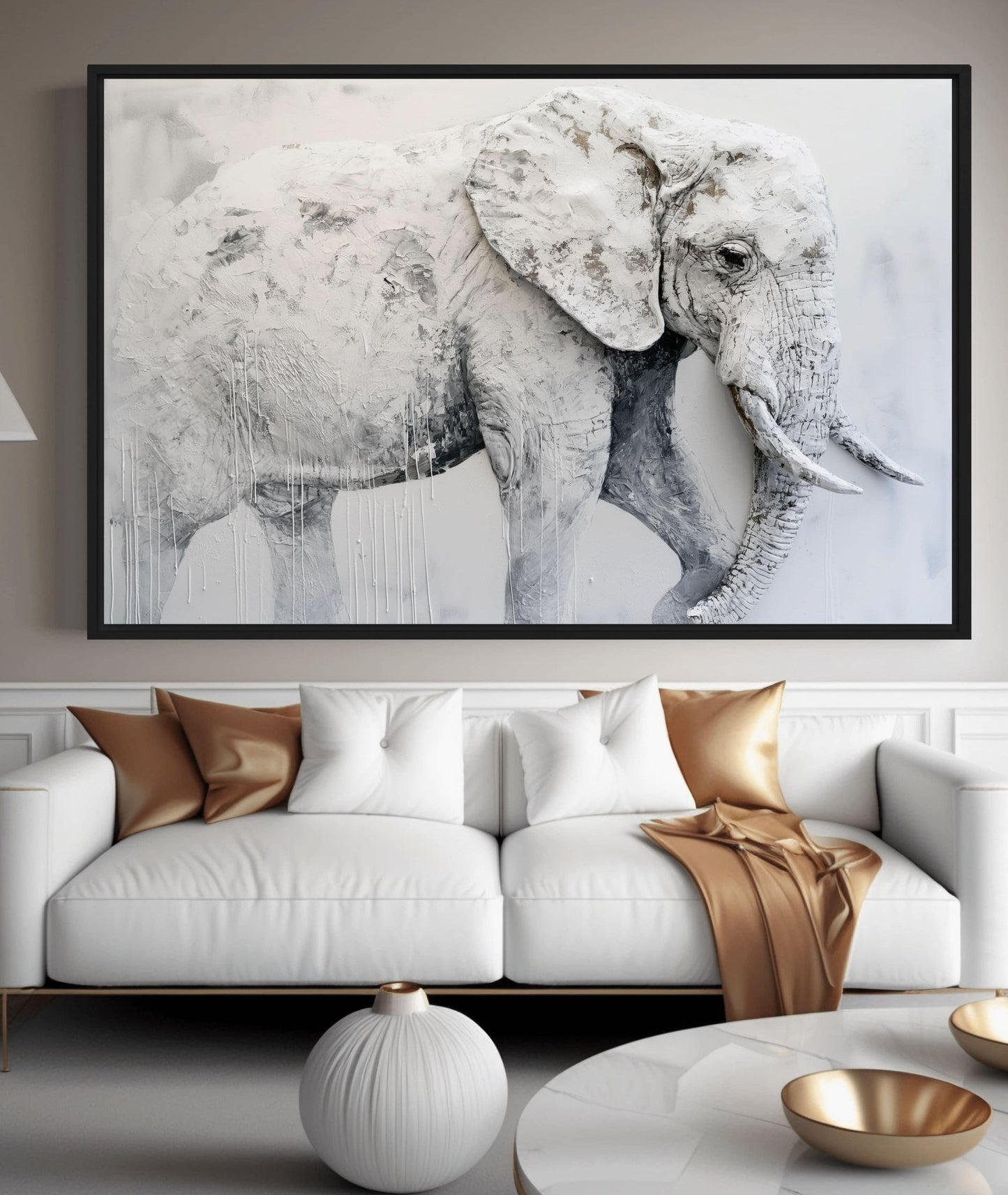 White Elephant Modern Art Digital Print