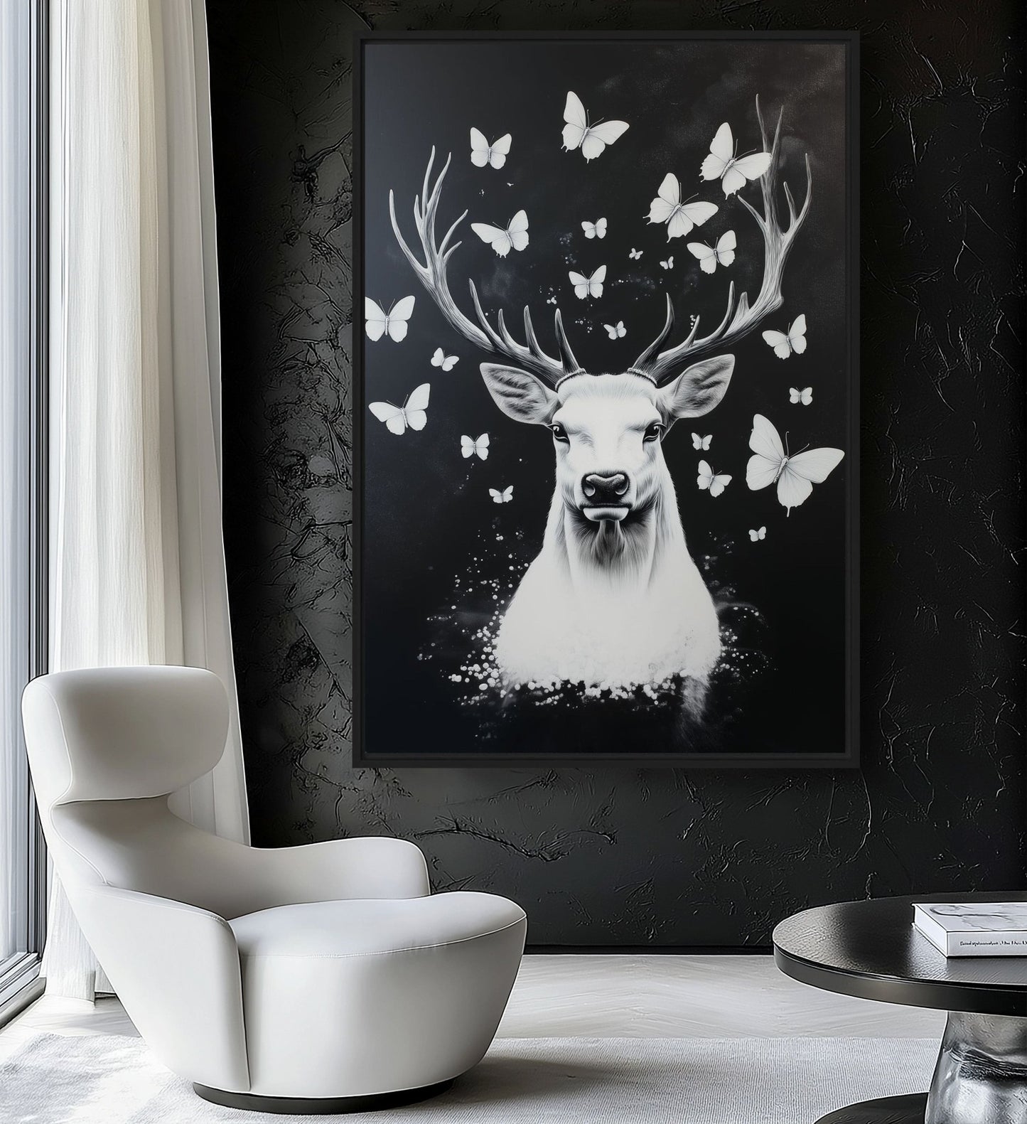 Deer Among Butterflies Digital Print