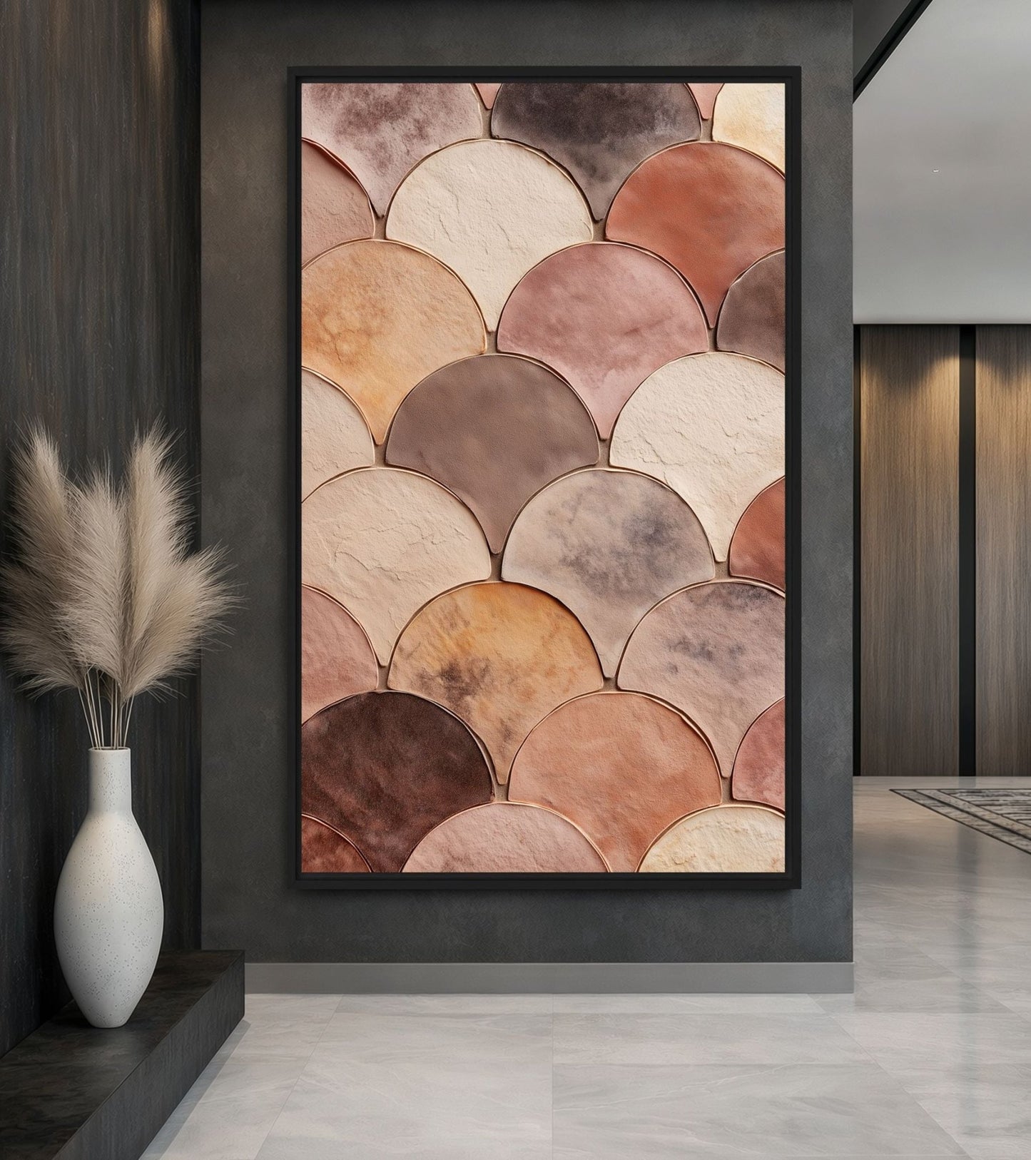 Earthy Pattern Modern Art Framed Canvas - PaintFu
