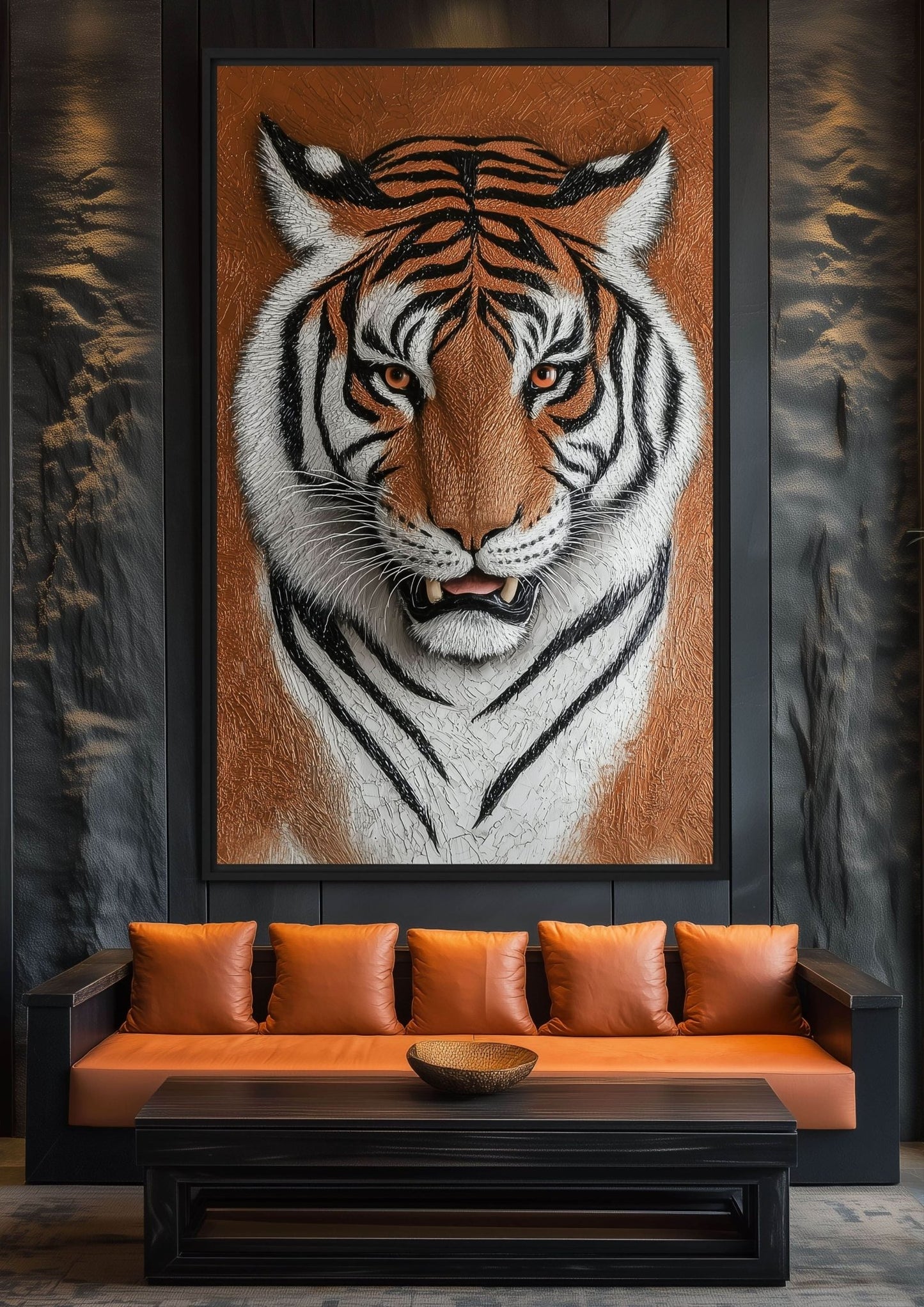 Tiger Portrait Modern Art Canvas Print Detail | PaintFu