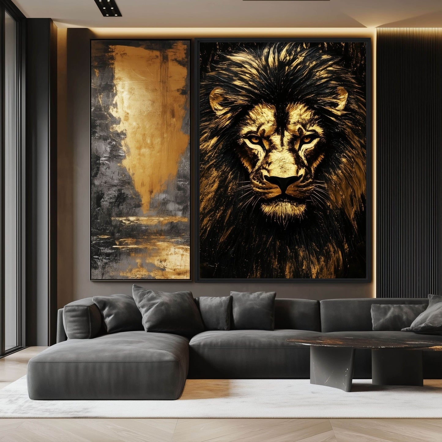 Golden Lion Luxury Art Digital Print
