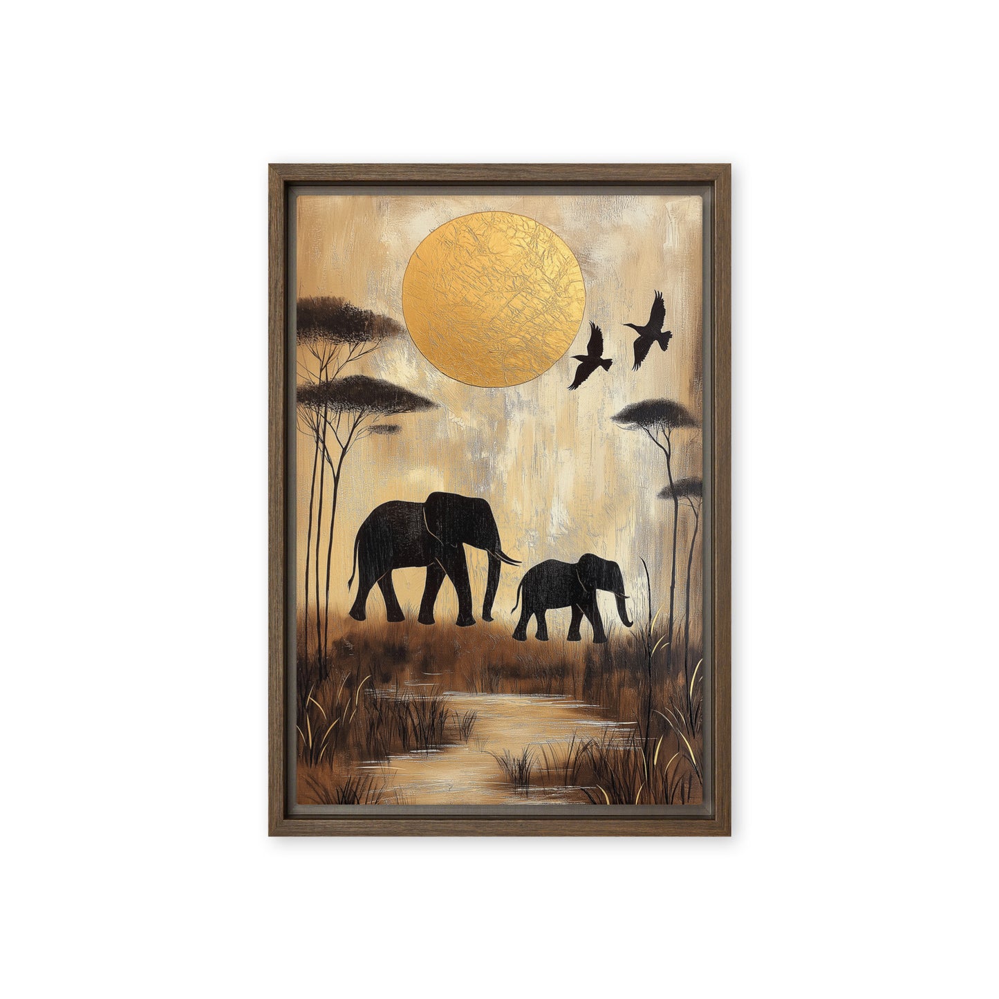 African Landscape Art Framed Canvas