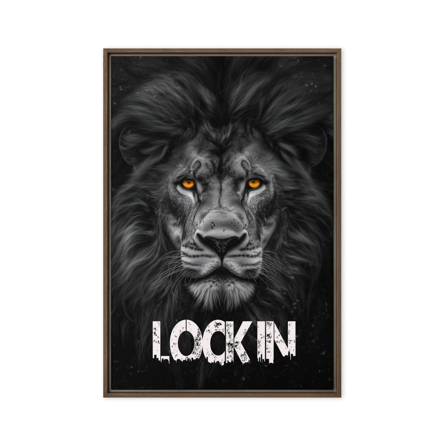 Lion Motivational Art Framed Canvas