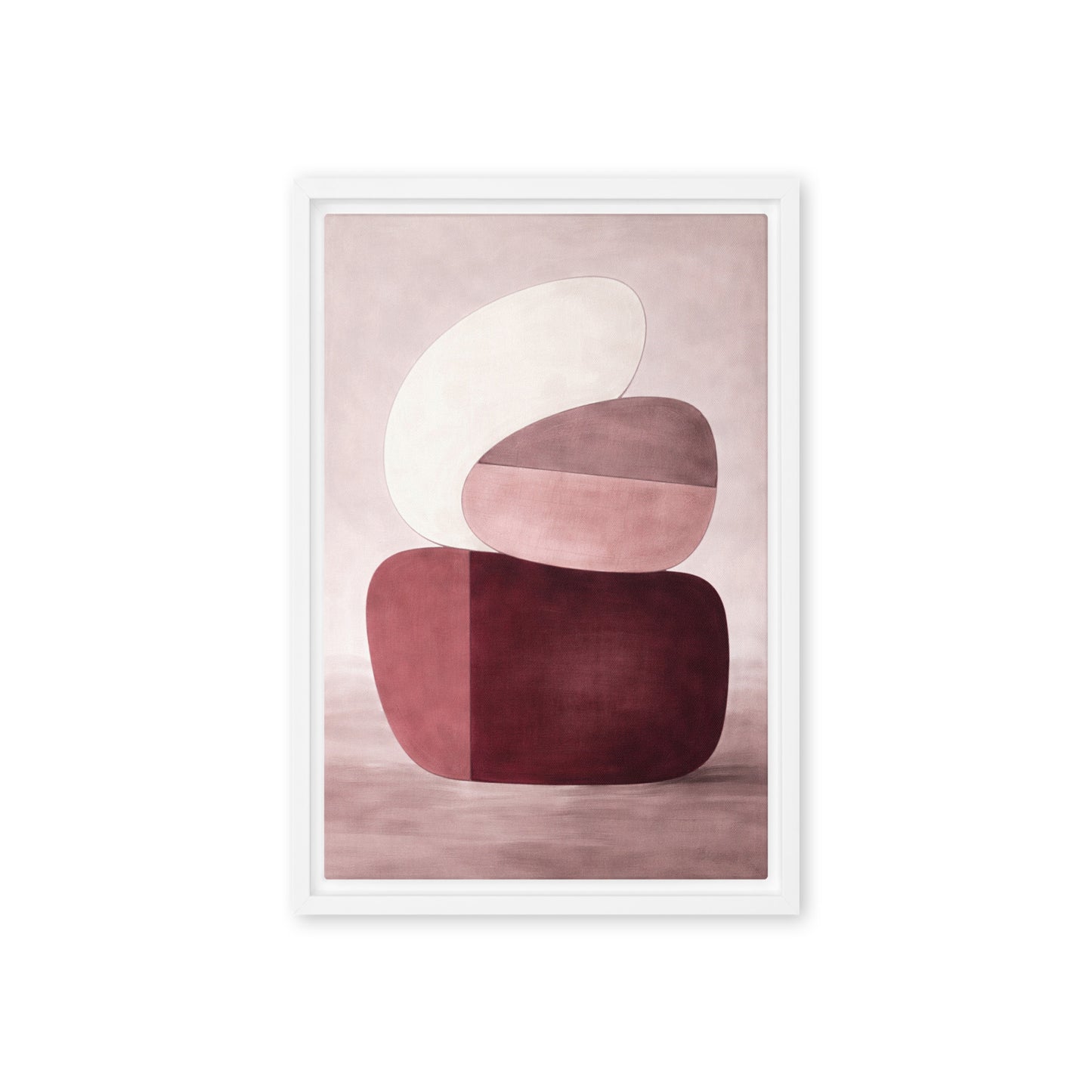 Burgundy Minimalist Art Framed Canvas - PaintFu