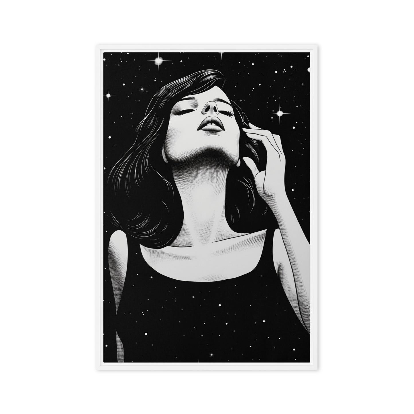 Space Woman Pop Art Framed Canvas