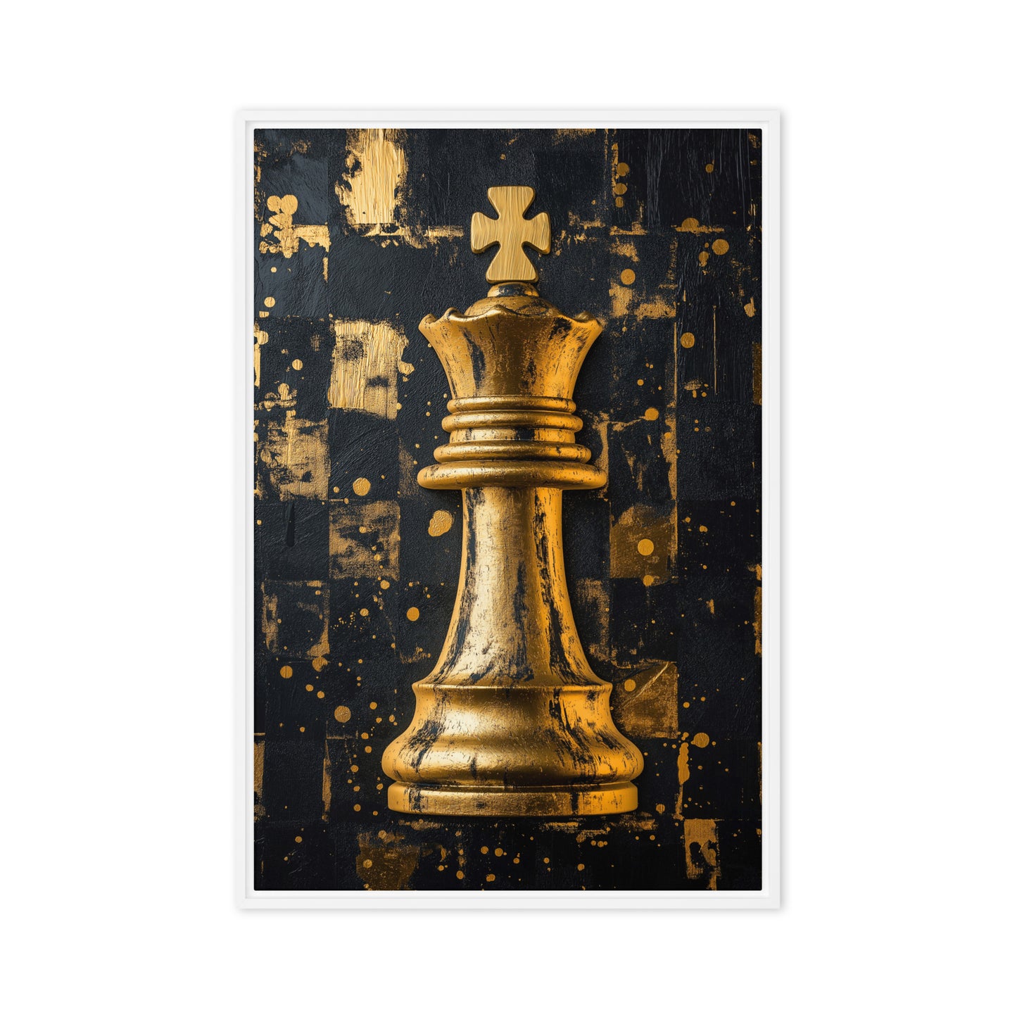King Chess Piece Luxury Art Framed Canvas