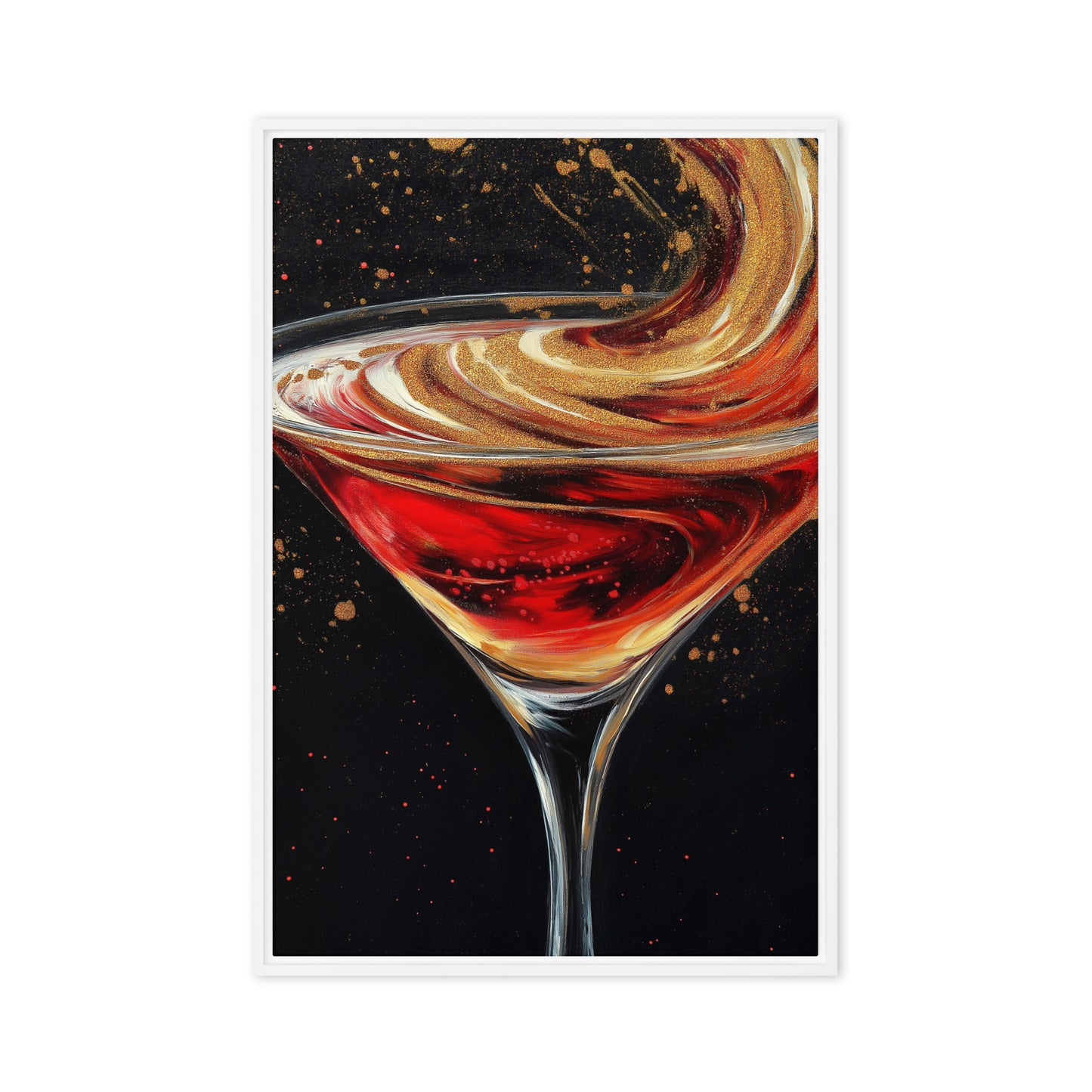 Abstract Cocktail Bar Wall Art Framed Canvas