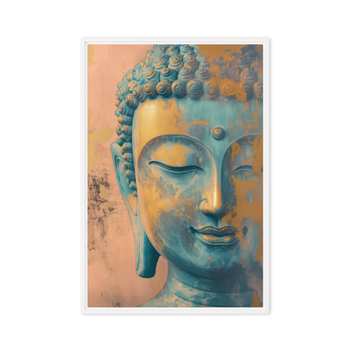 Buddha Pastel Colors Framed Canvas