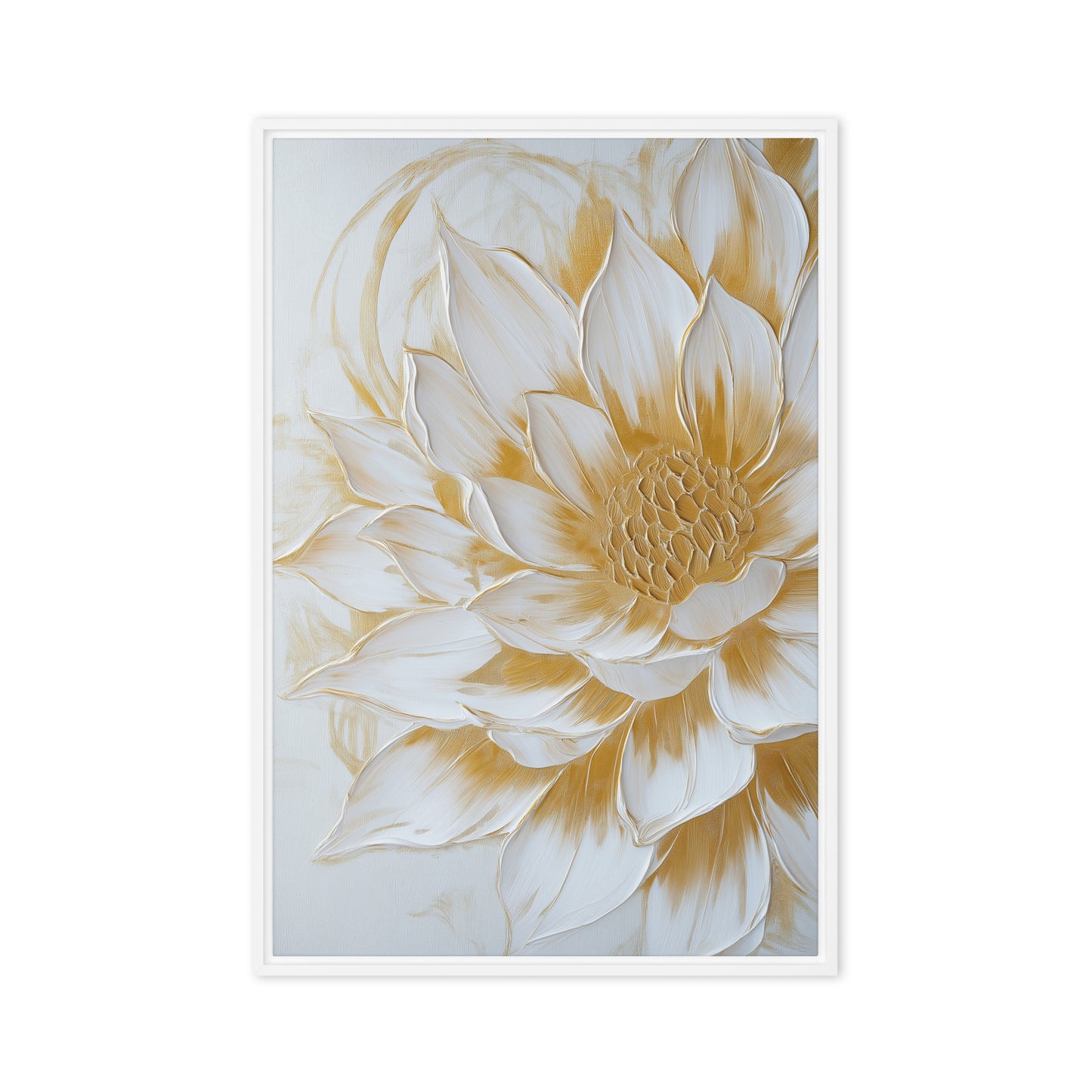 Dahlia Floral Art Framed Canvas