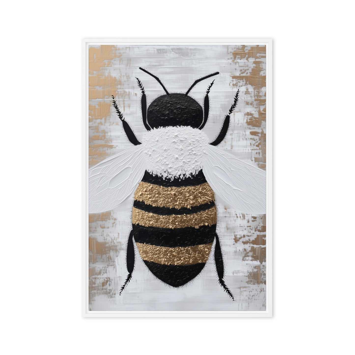 Bee Modern Art Framed Canvas
