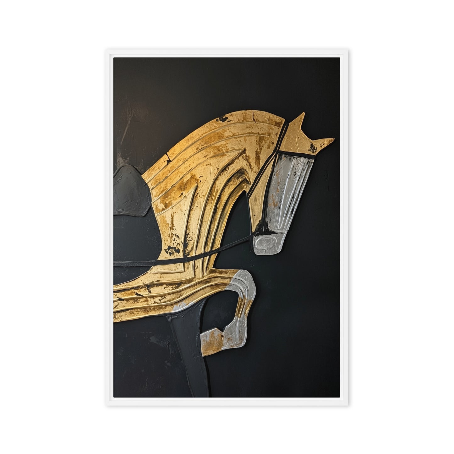 Horse Silhouette Modern Art Framed Canvas