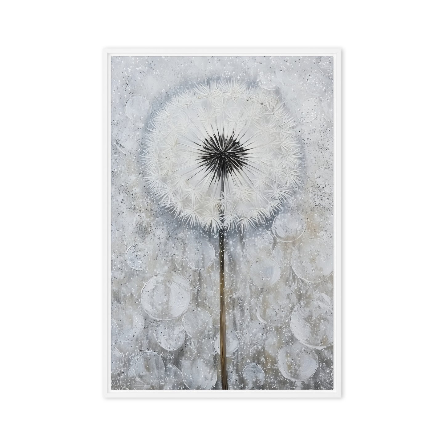 Dandelion Floral Art Framed Canvas