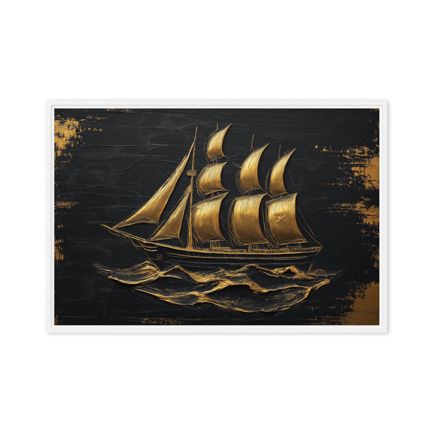 Sail Ship Nautical Art Framed Canvas
