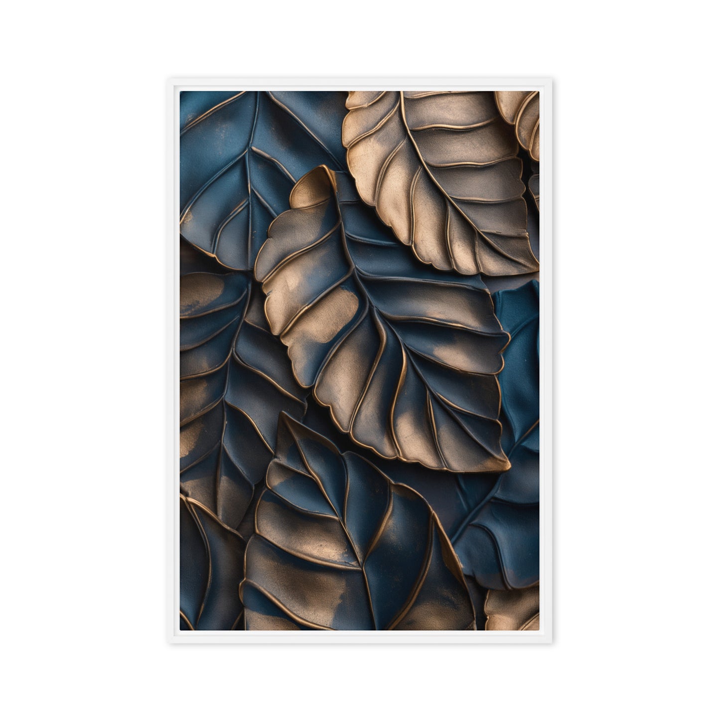 Autumn Leaves Floral Art Framed Canvas
