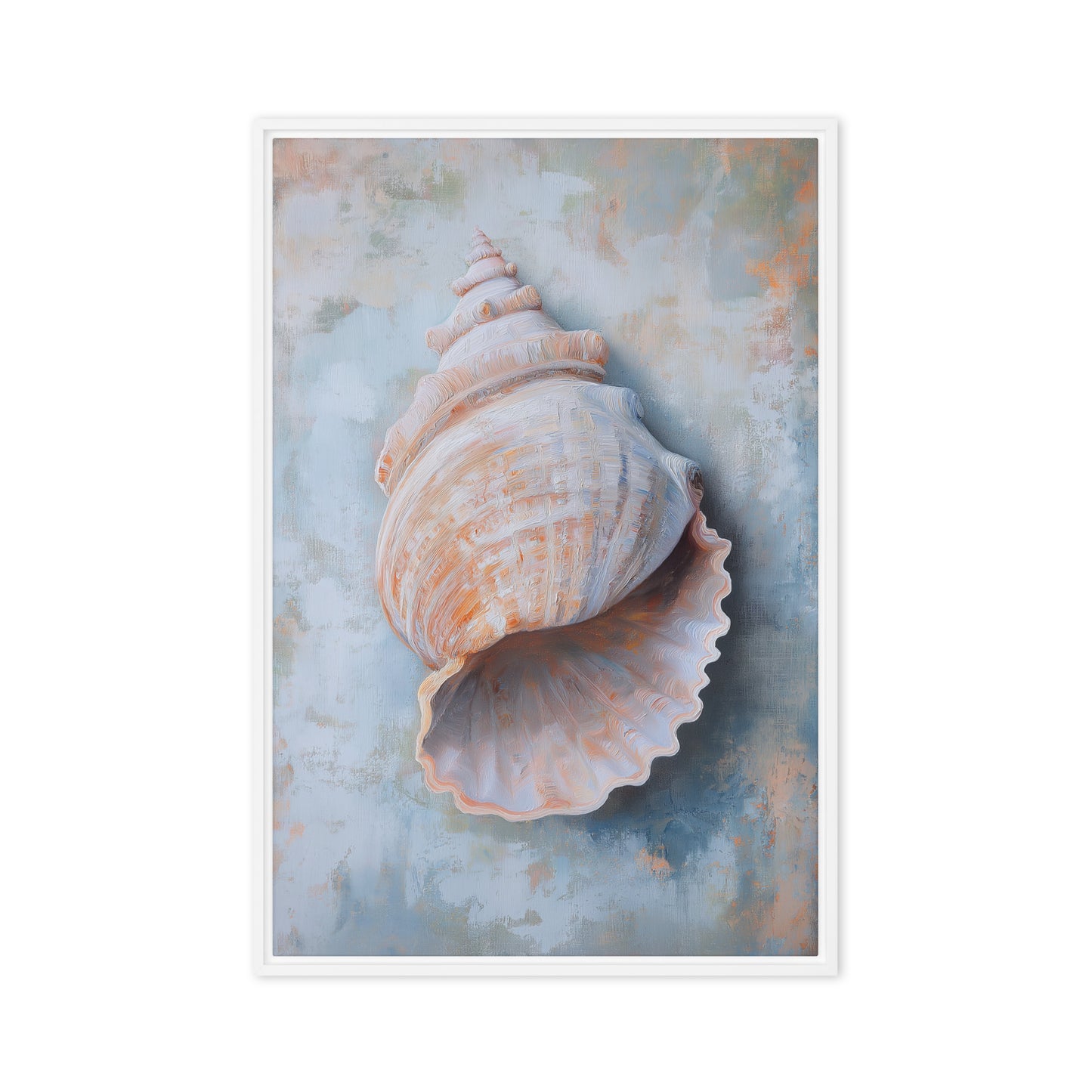 Seashell Nautical Art Framed Canvas