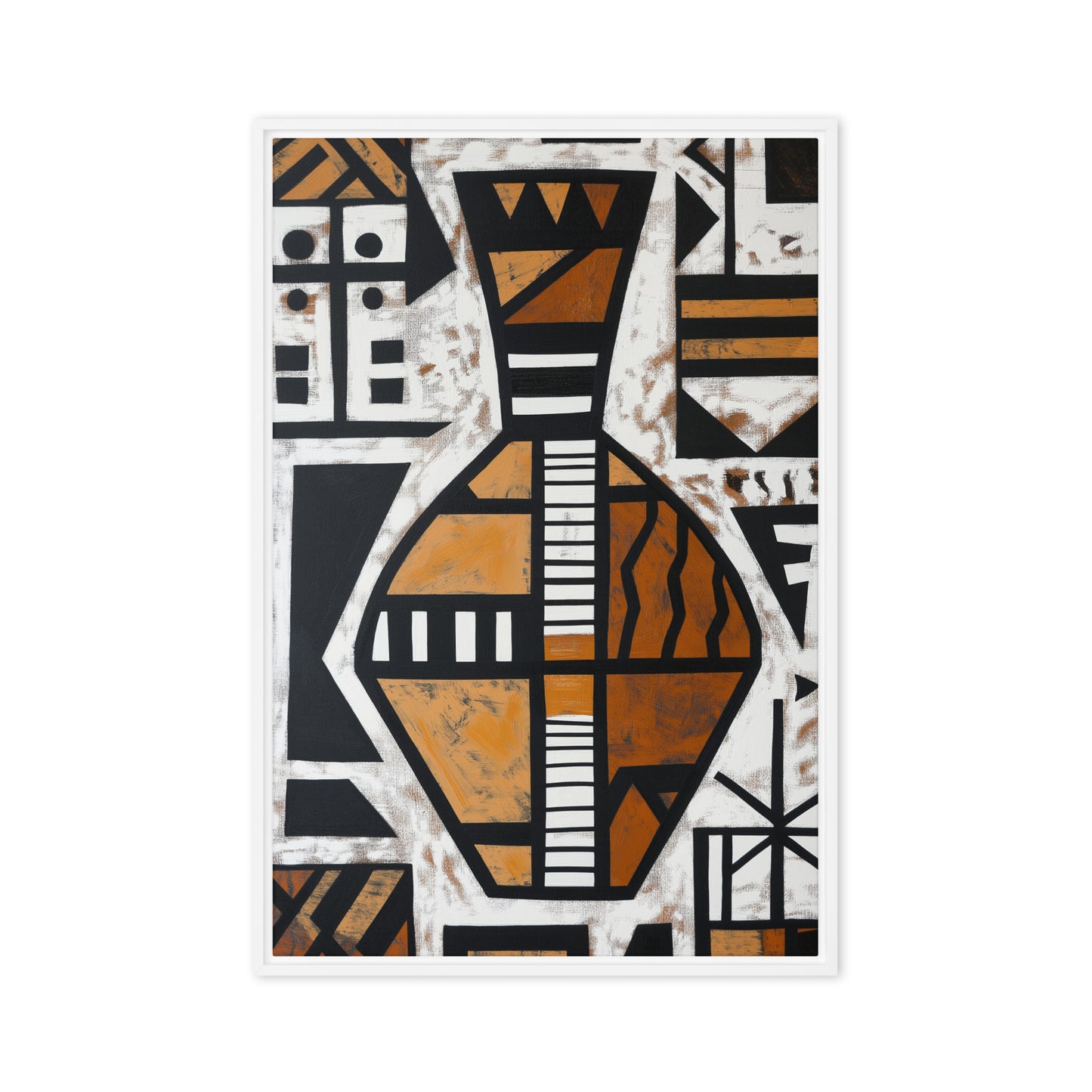 Vase African Abstract Art Framed Canvas