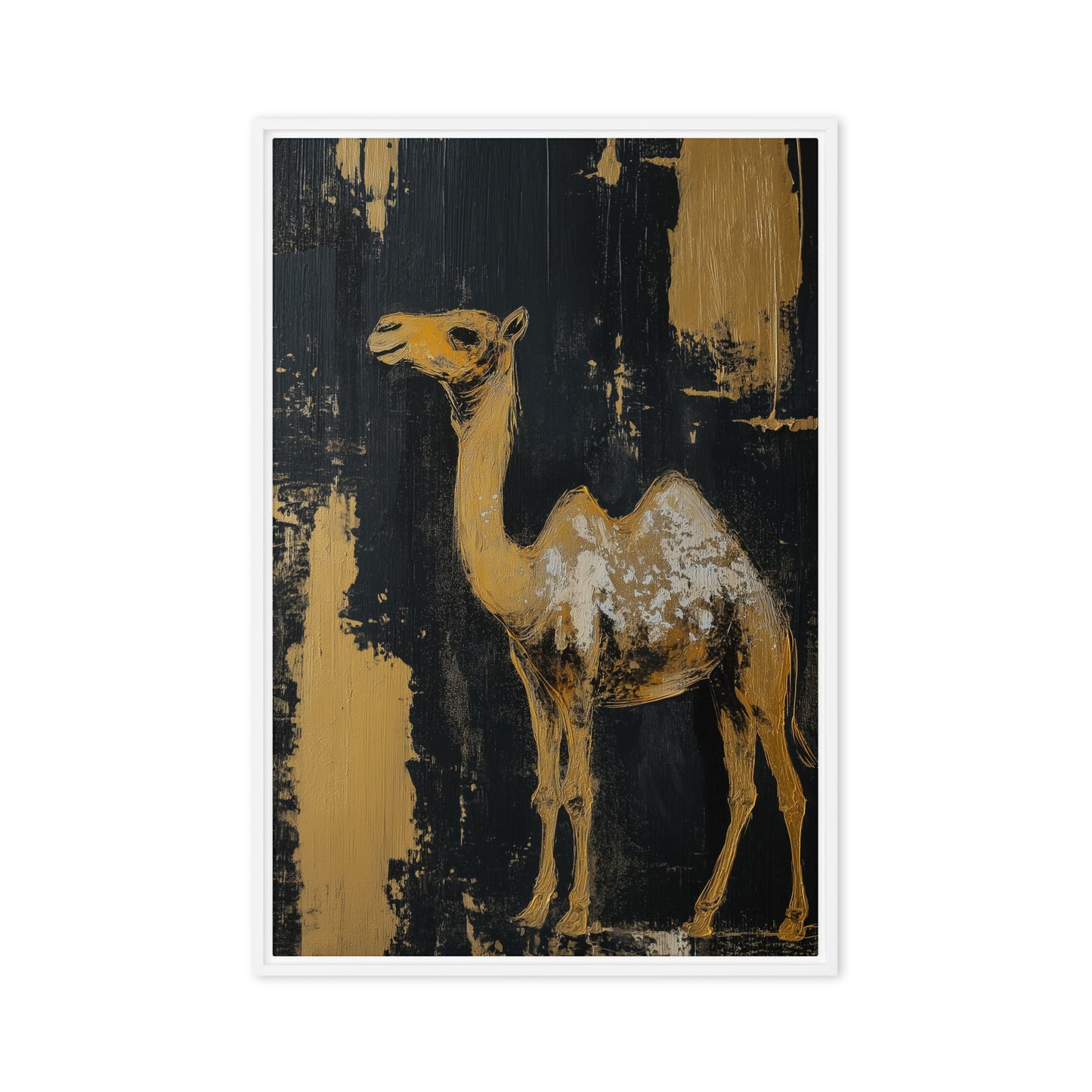Camel Modern Art Framed Canvas
