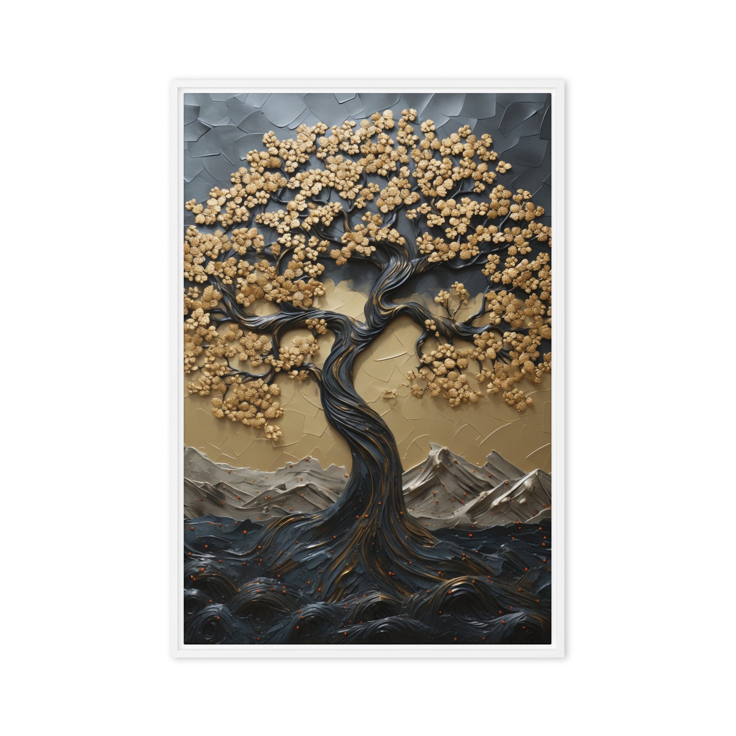 Tree Landscape Art Framed Canvas