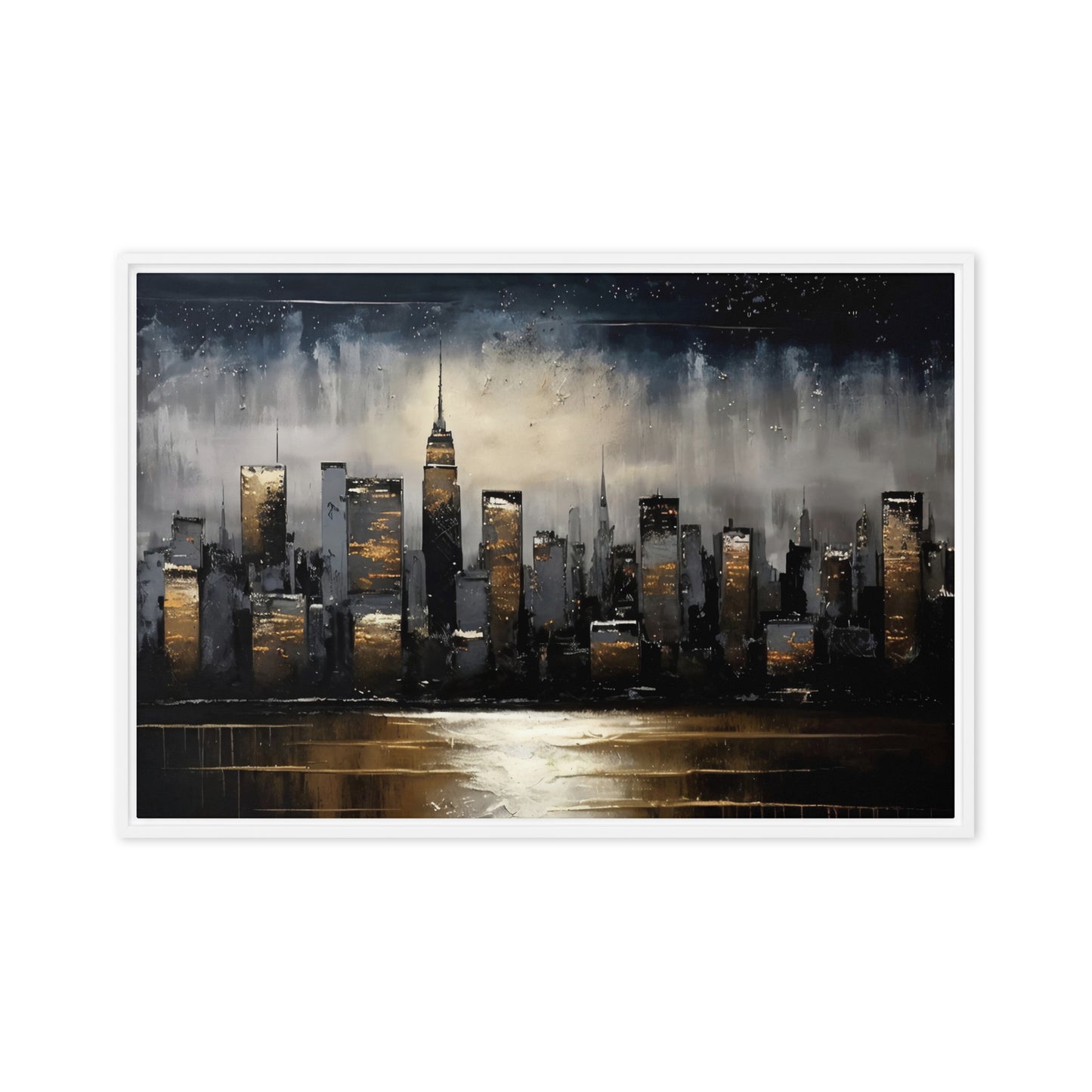 New York Cityscape Framed Canvas