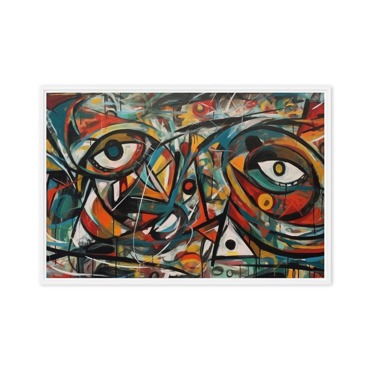 Picasso Style Art Framed Canvas