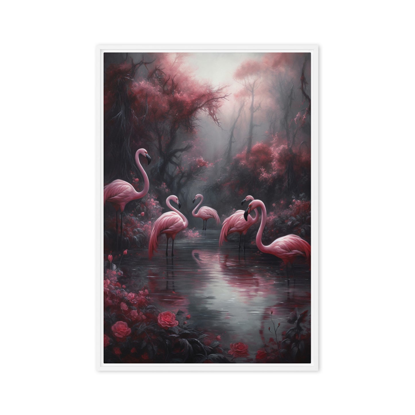 Flamingo Paradise Framed Canvas