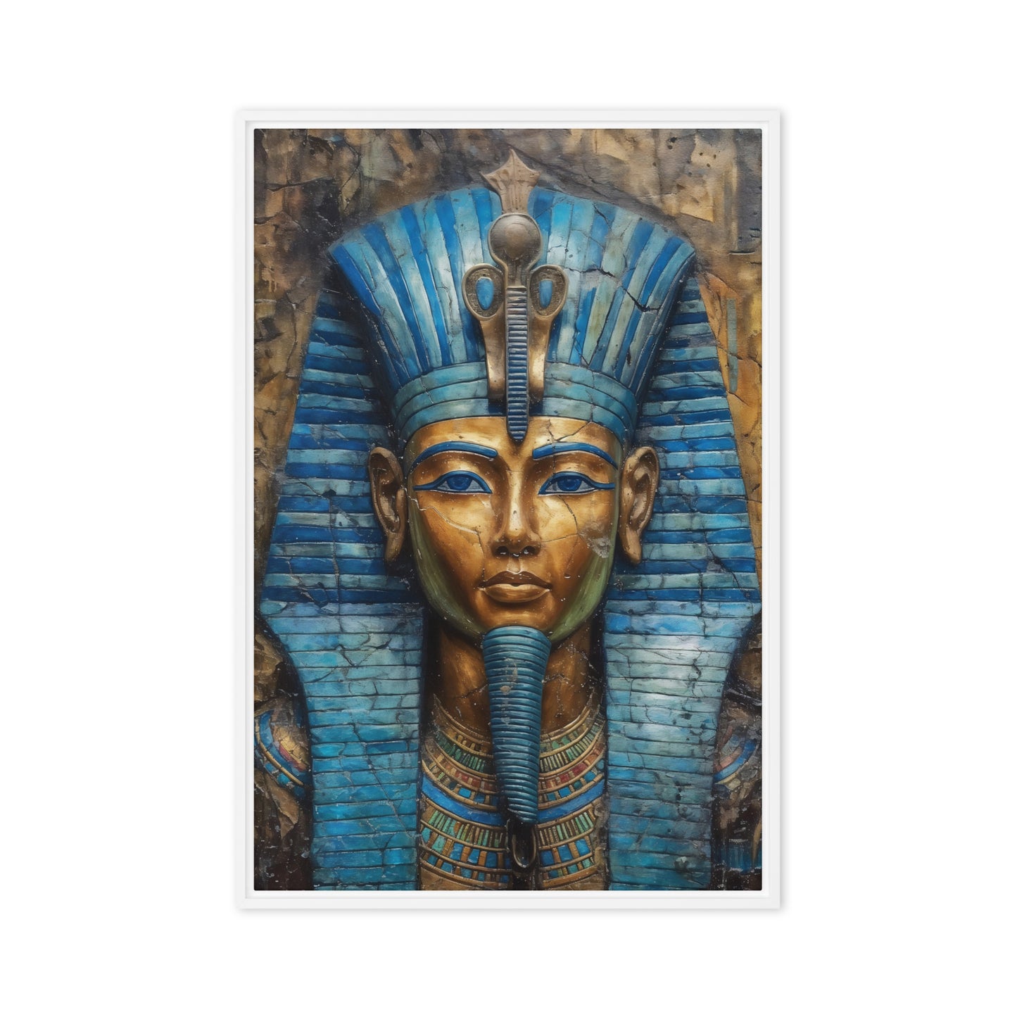 Tutankhamun Pharaoh Egypt Art Framed Canvas