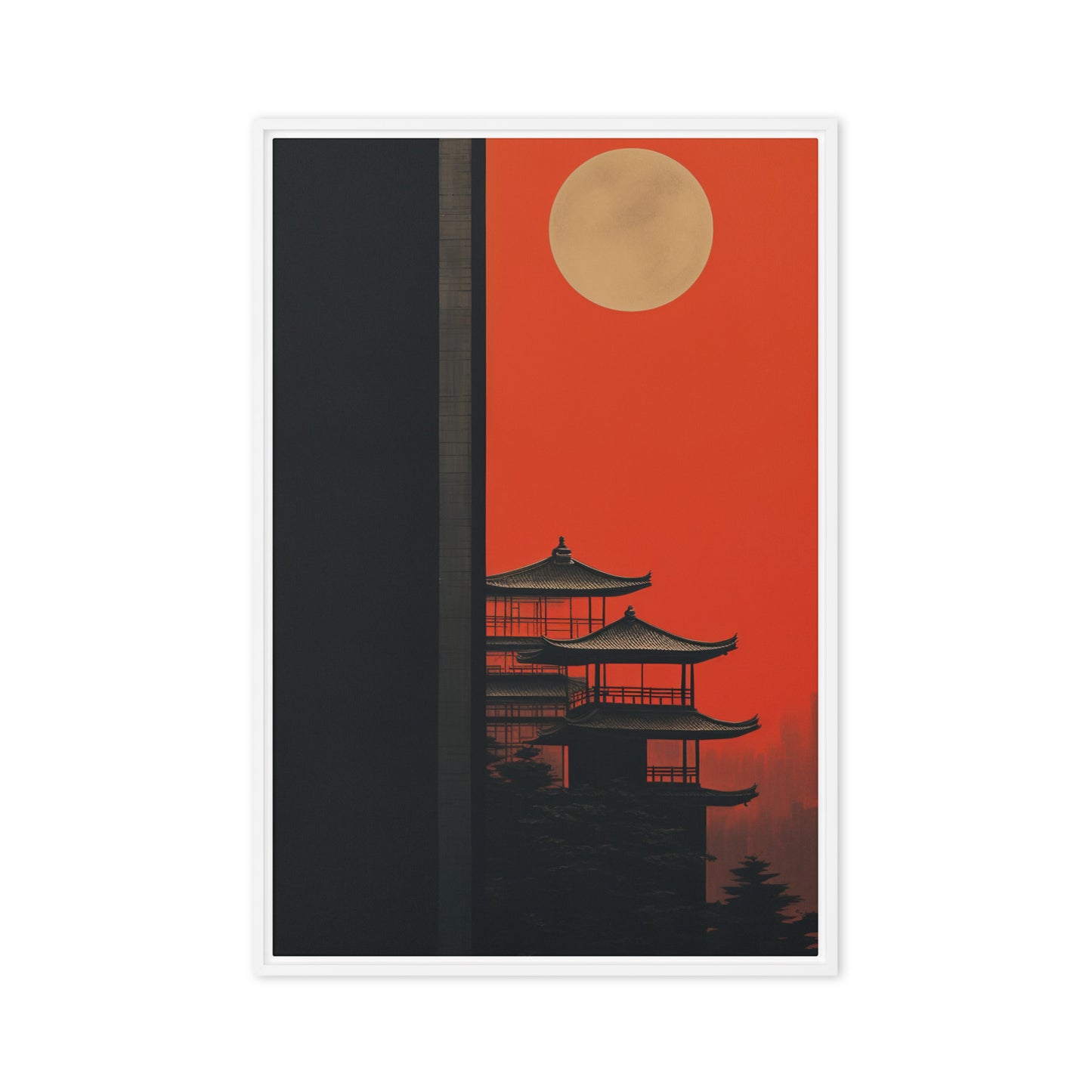 Japanese Minimalist Art Framed Canvas
