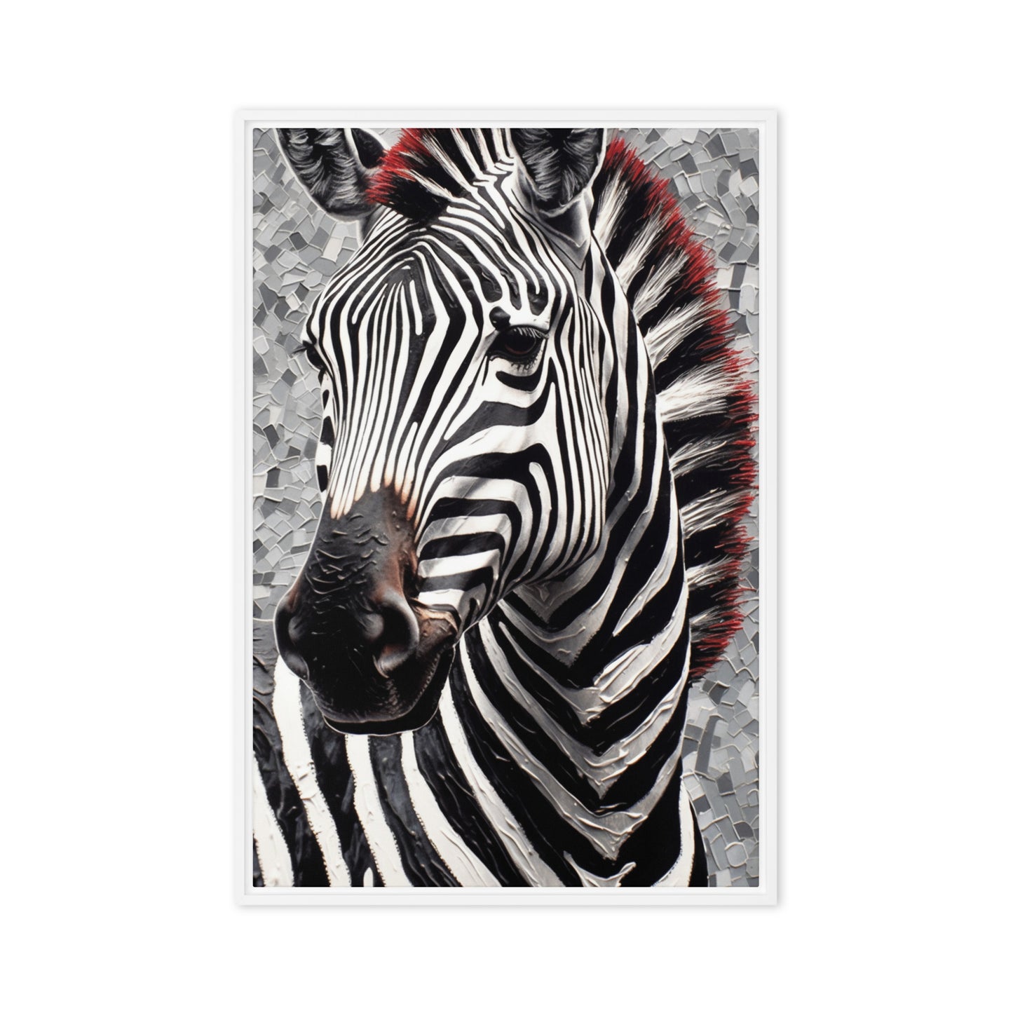 Zebra Modern Art Framed Canvas