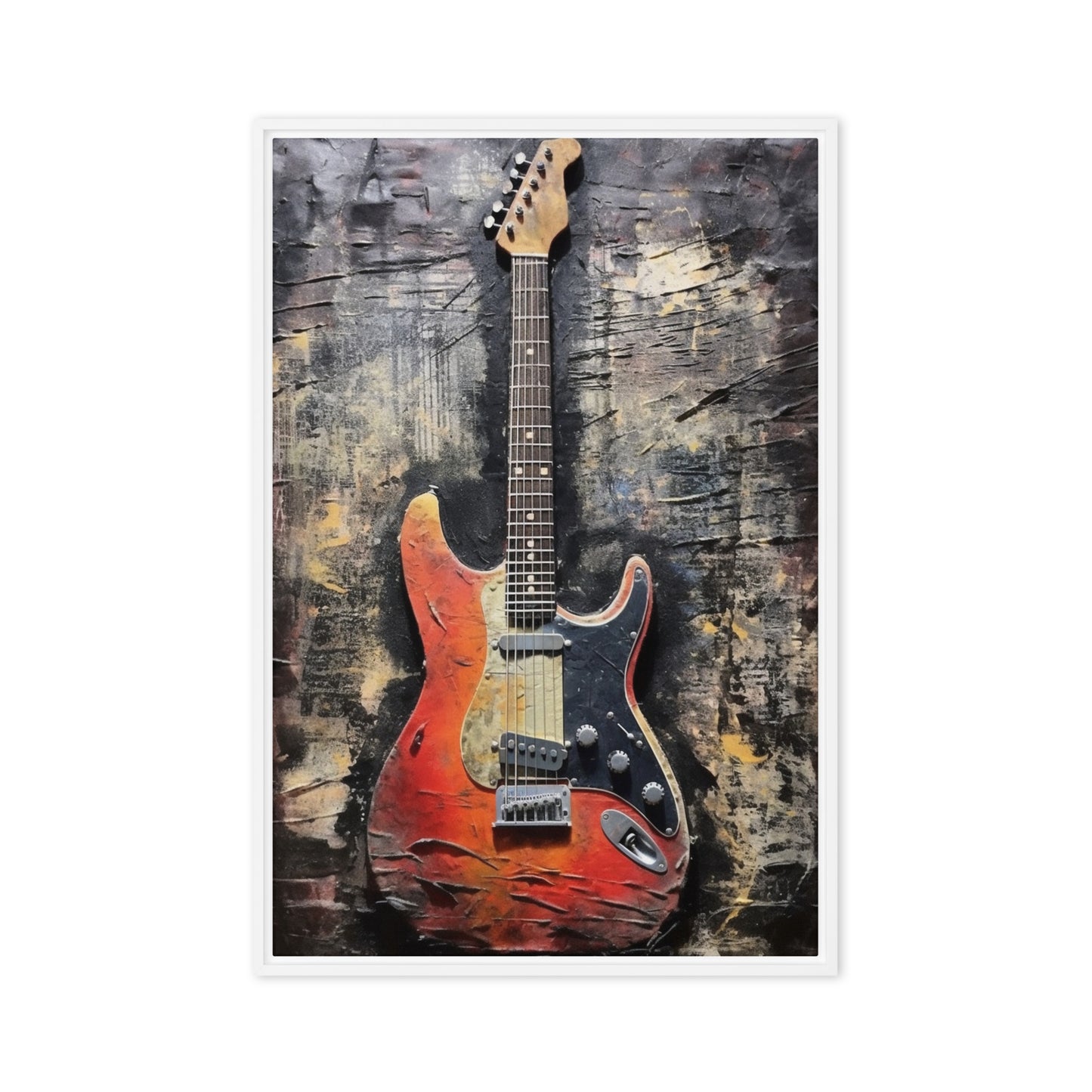 Guitar Music Art Framed Canvas
