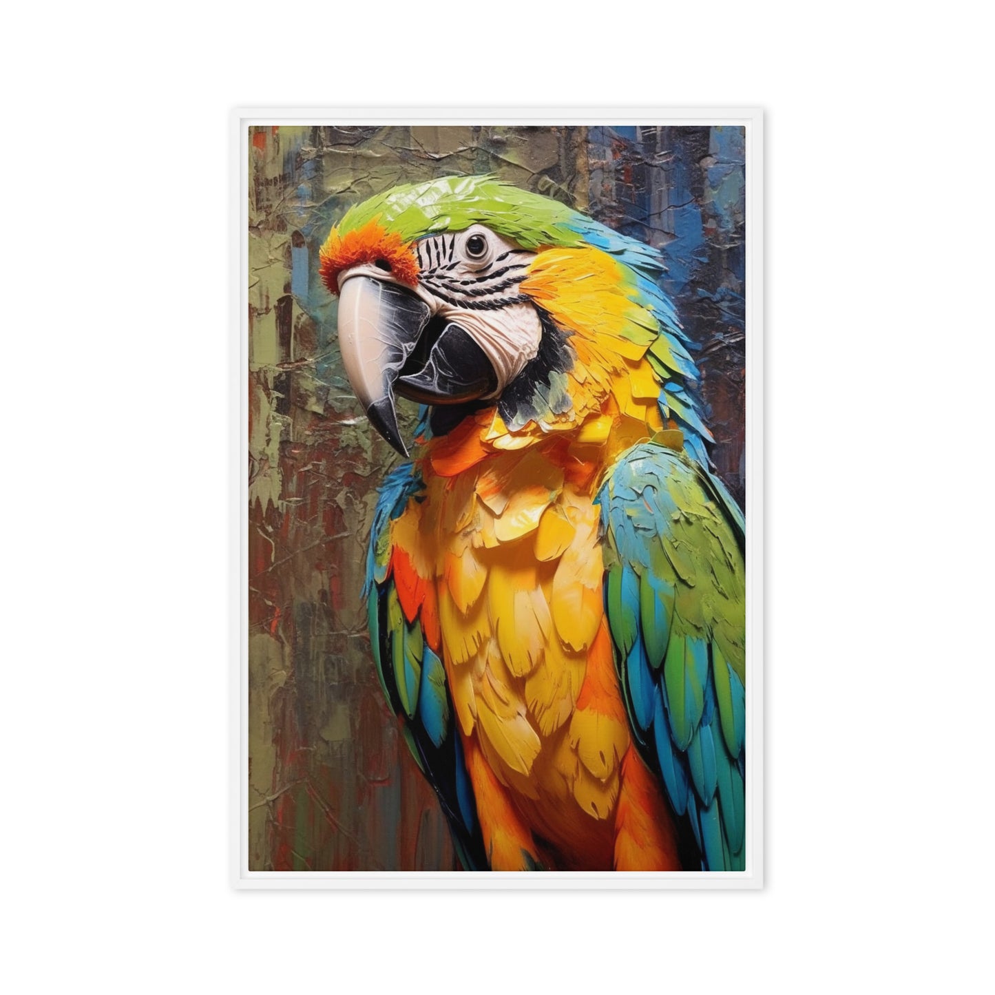 Colorful Macaw Parrot Framed Canvas