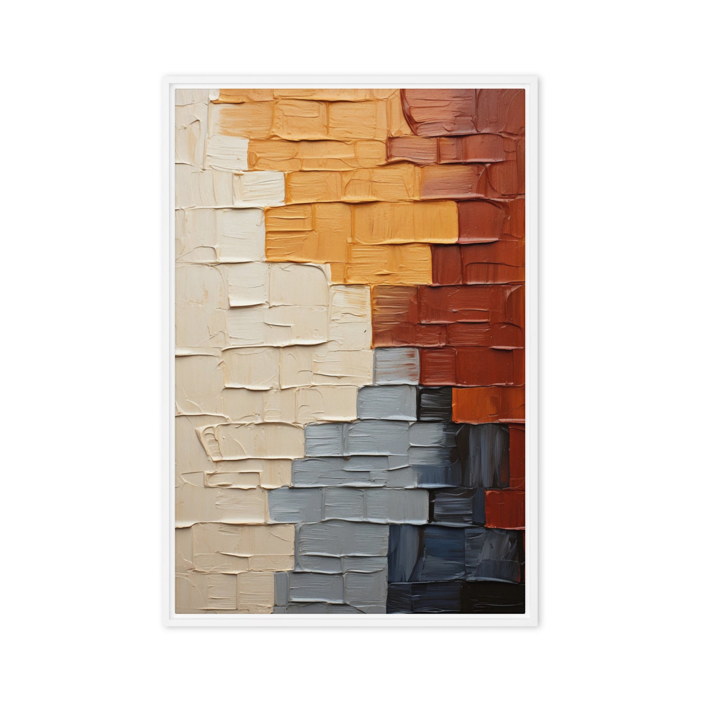 Earth Tone Modern Art Framed Canvas