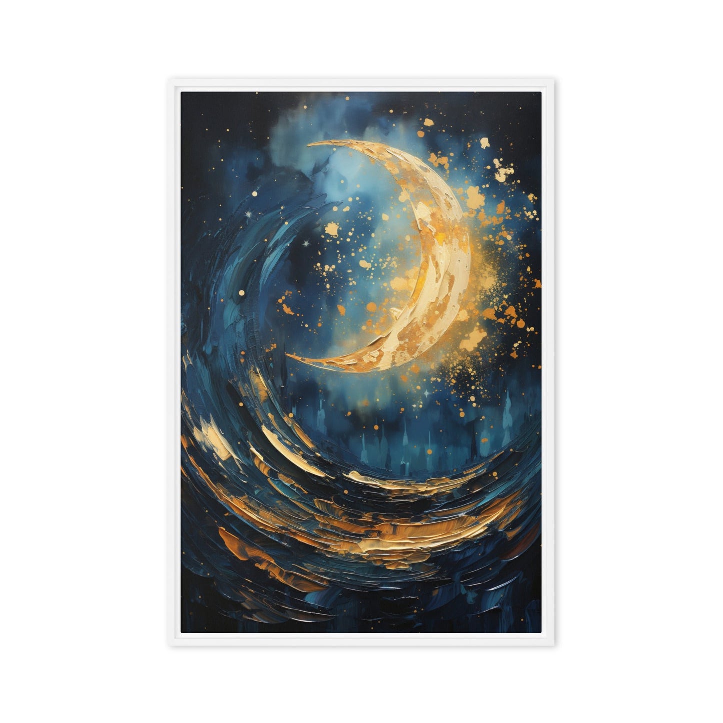 Moon Modern Art Framed Canvas