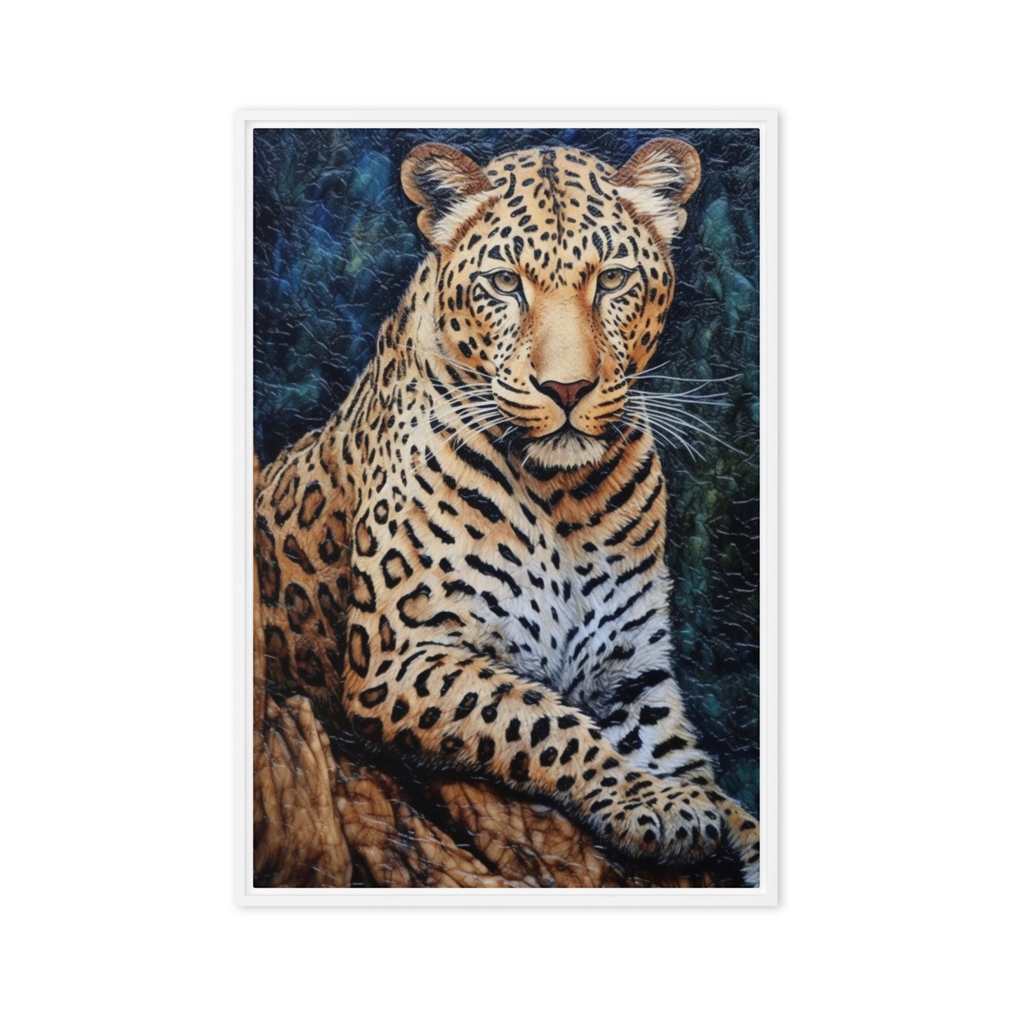 Leopard Mosaic Art Framed Canvas
