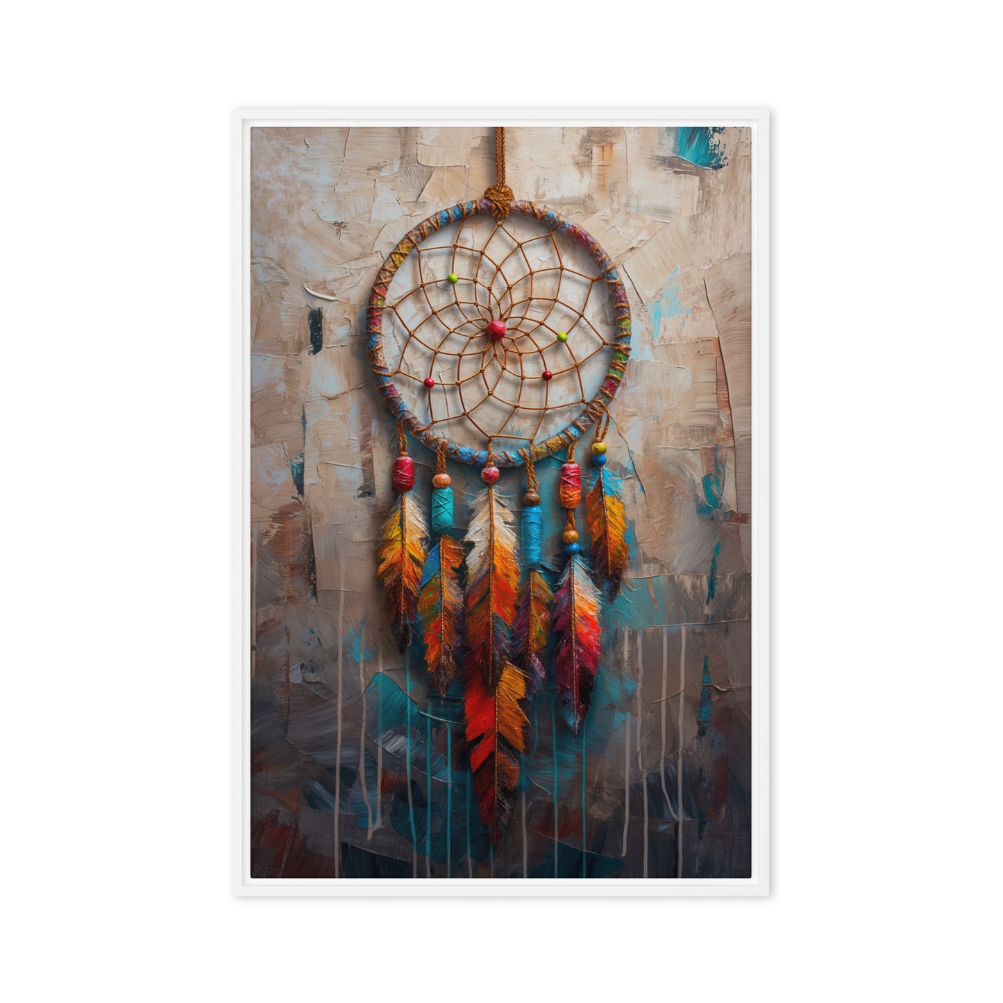 Dreamcatcher Native Art Framed Canvas