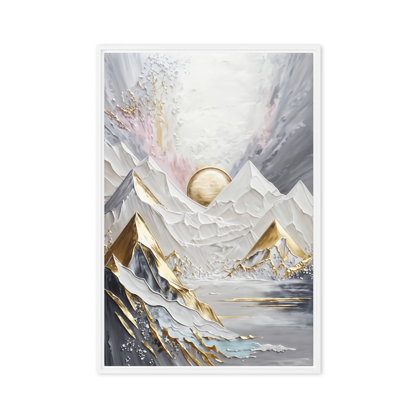 Majestic Mountains Landscape Art Framed Canvas