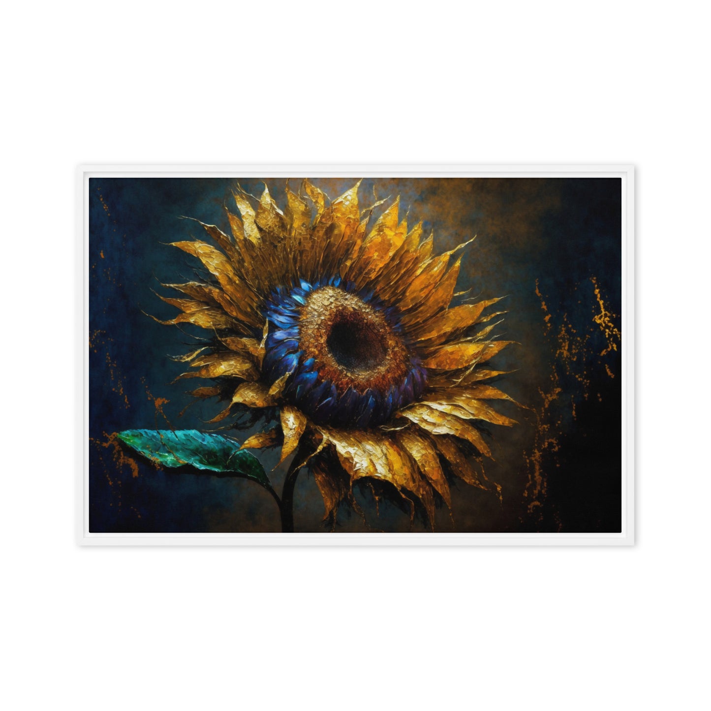 Sunflower Floral Art Framed Canvas