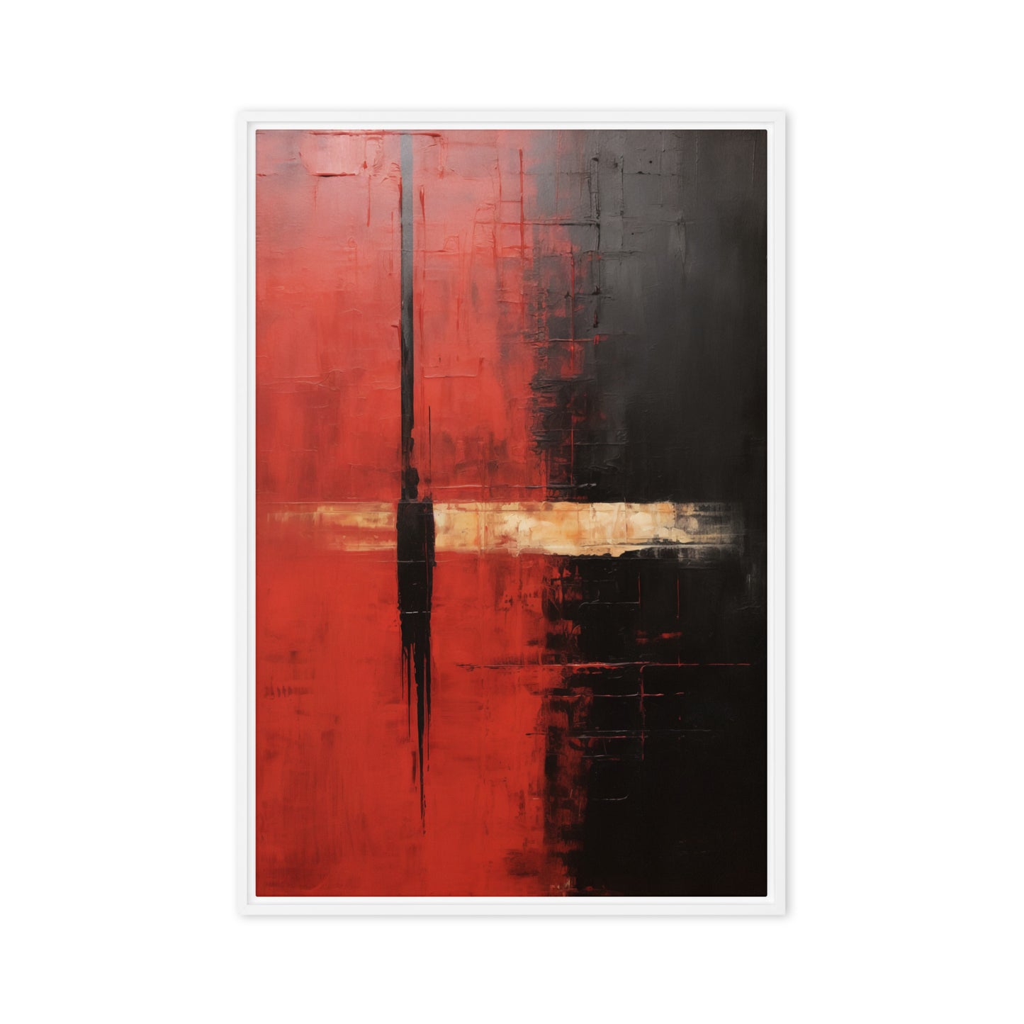 Mark Rothko Style Art Red Black Framed Canvas