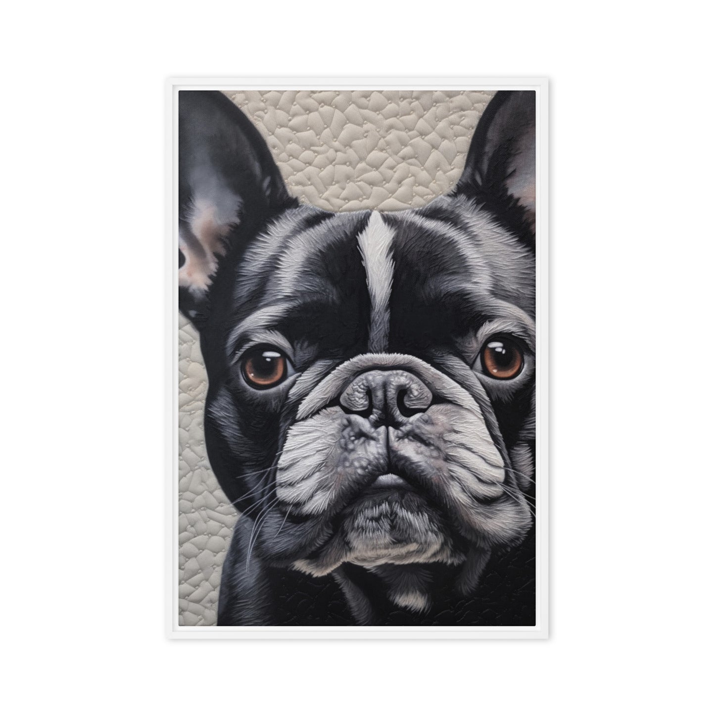Cute French Bulldog Framed Canvas