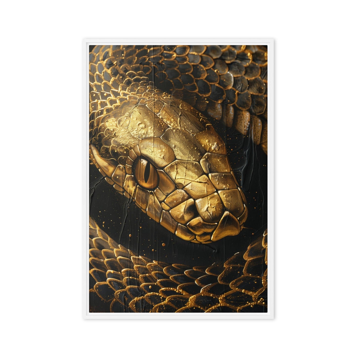 Golden Snake Luxury Art Framed Canvas