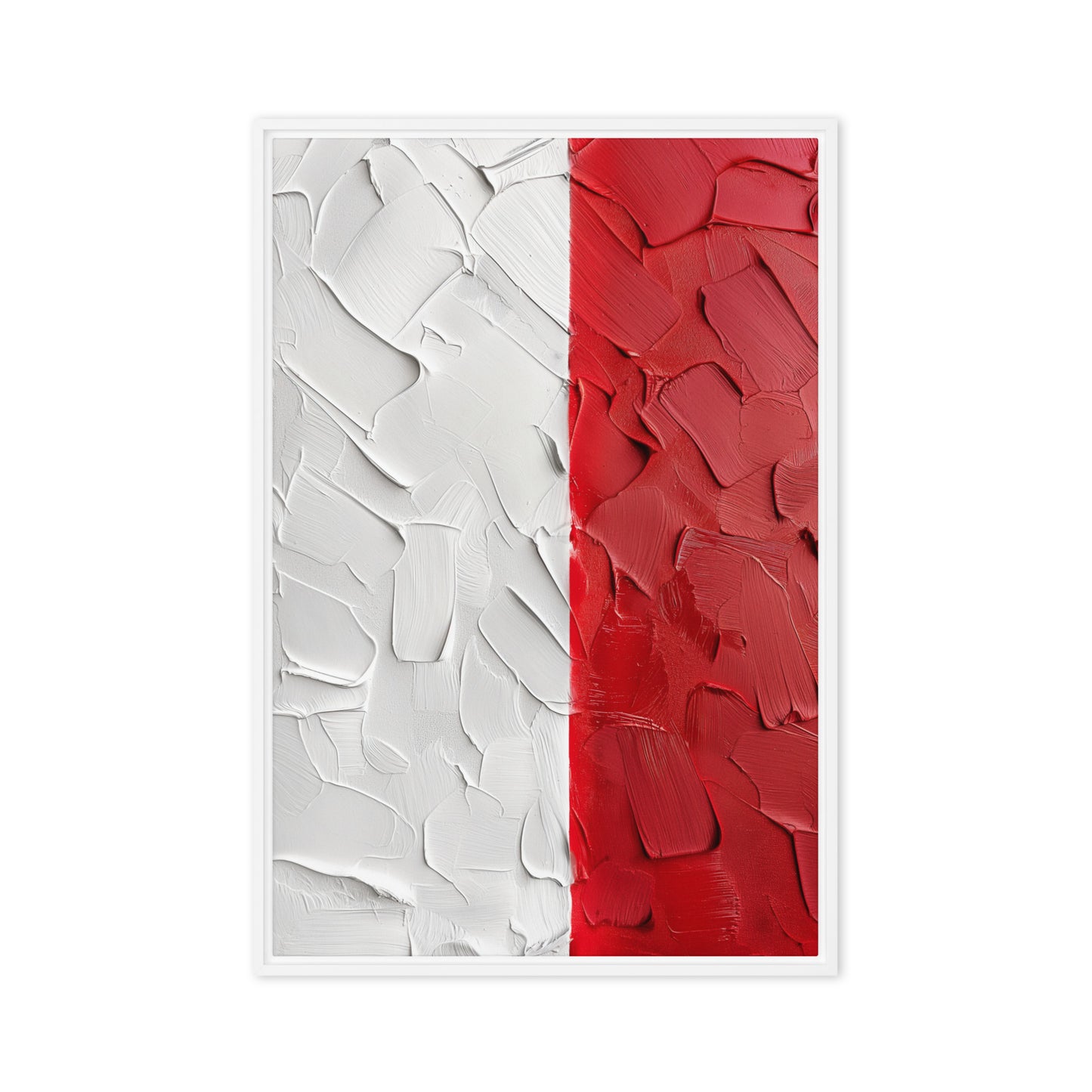White Red Modern Art Framed Canvas